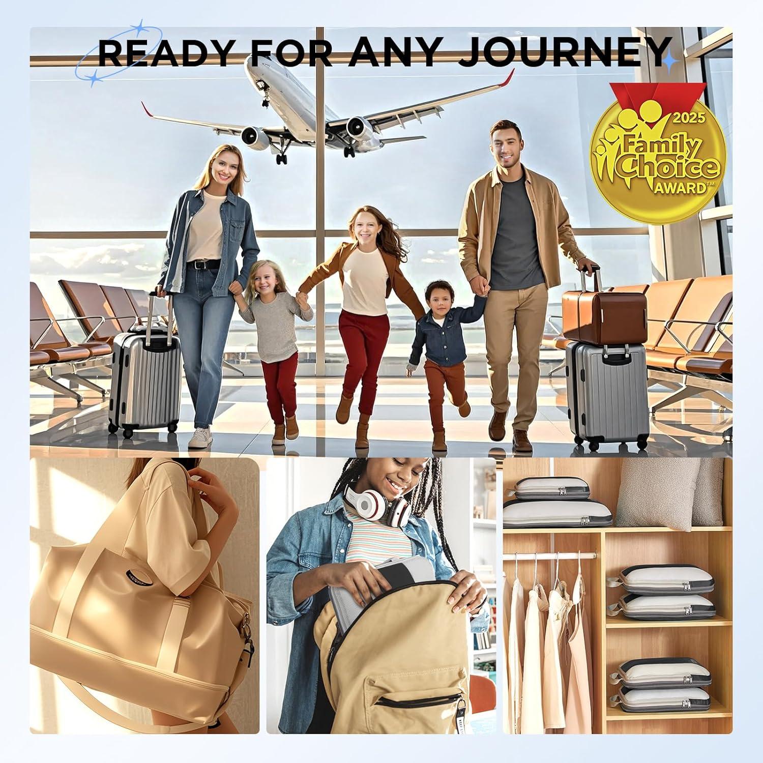 Set de 10 Cubos de Compresión OlarHike para Viaje - Negro