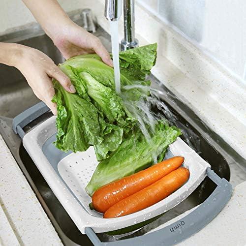 Colador Plegable QiMH 6 Cuartos Silicona Libre BPA Gris