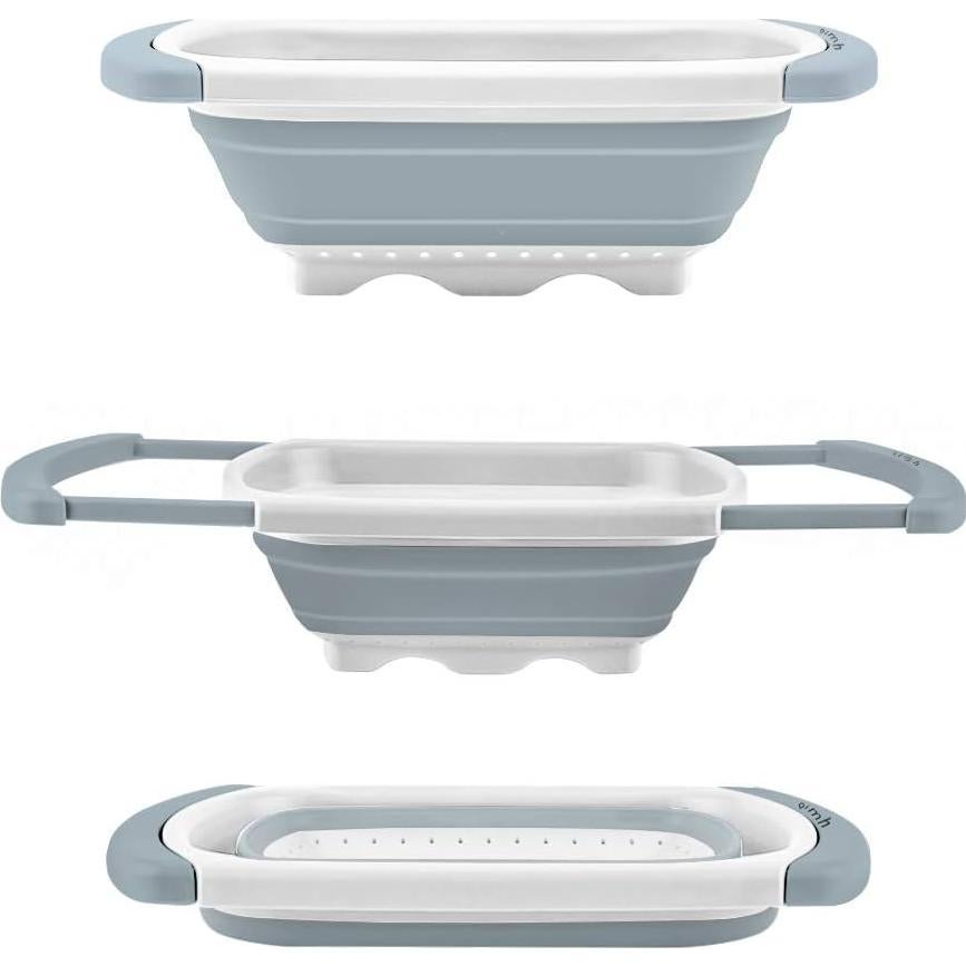 Colador Plegable QiMH 6 Cuartos Silicona Libre BPA Gris