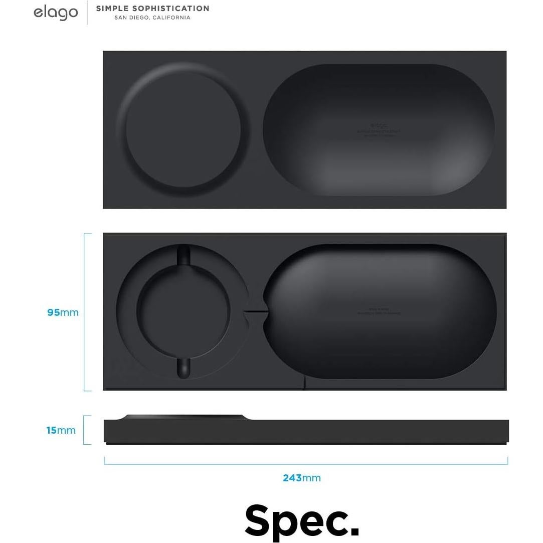 Bandeja de Carga Inalámbrica elago para iPhone y AirPods - Negro