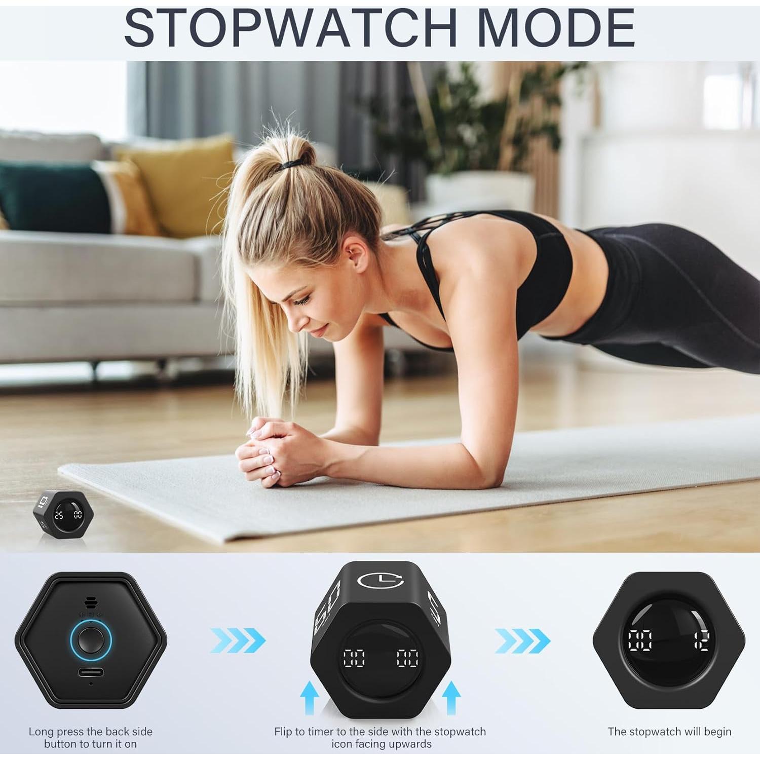 Temporizador Pomodoro OORAII Hexagonal Negro 5-60 Minutos