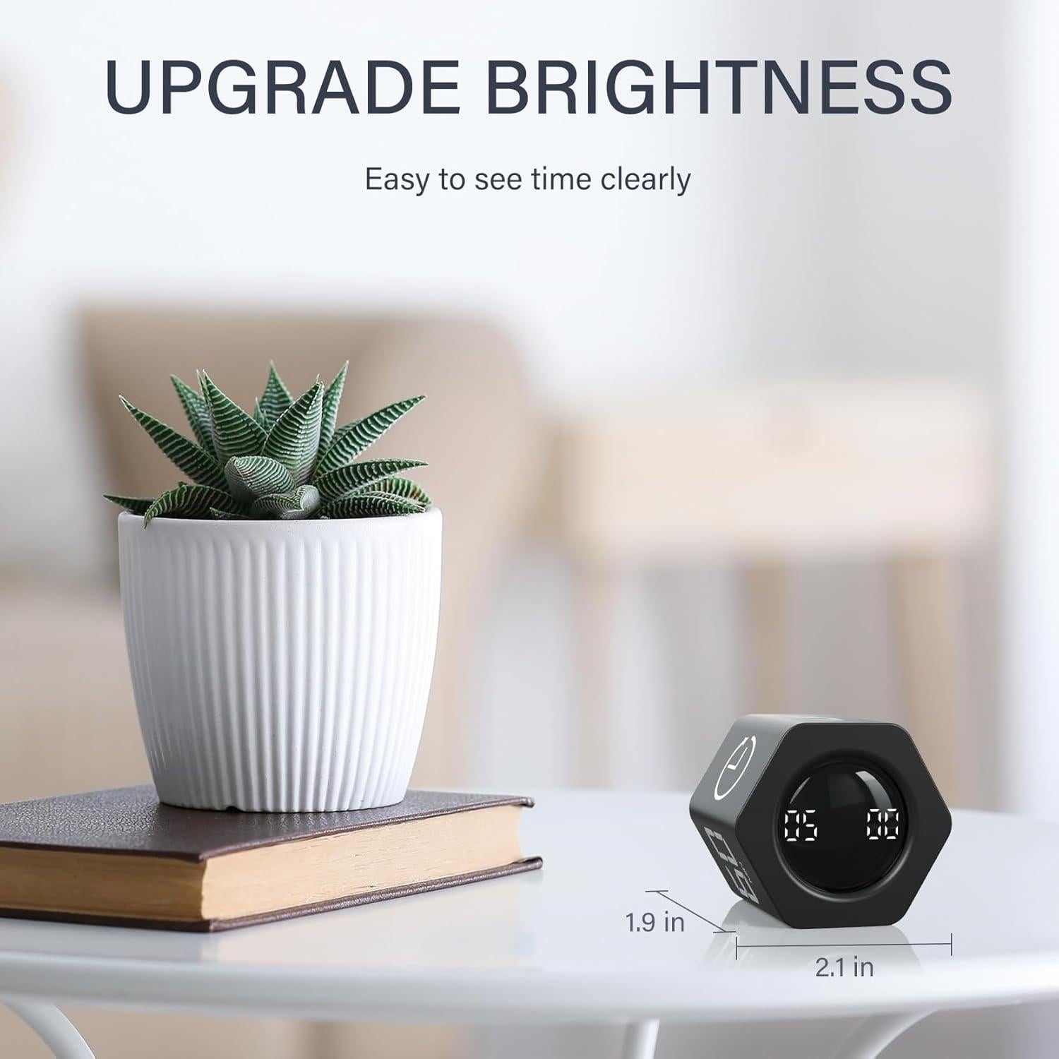 Temporizador Pomodoro OORAII Hexagonal Negro 5-60 Minutos