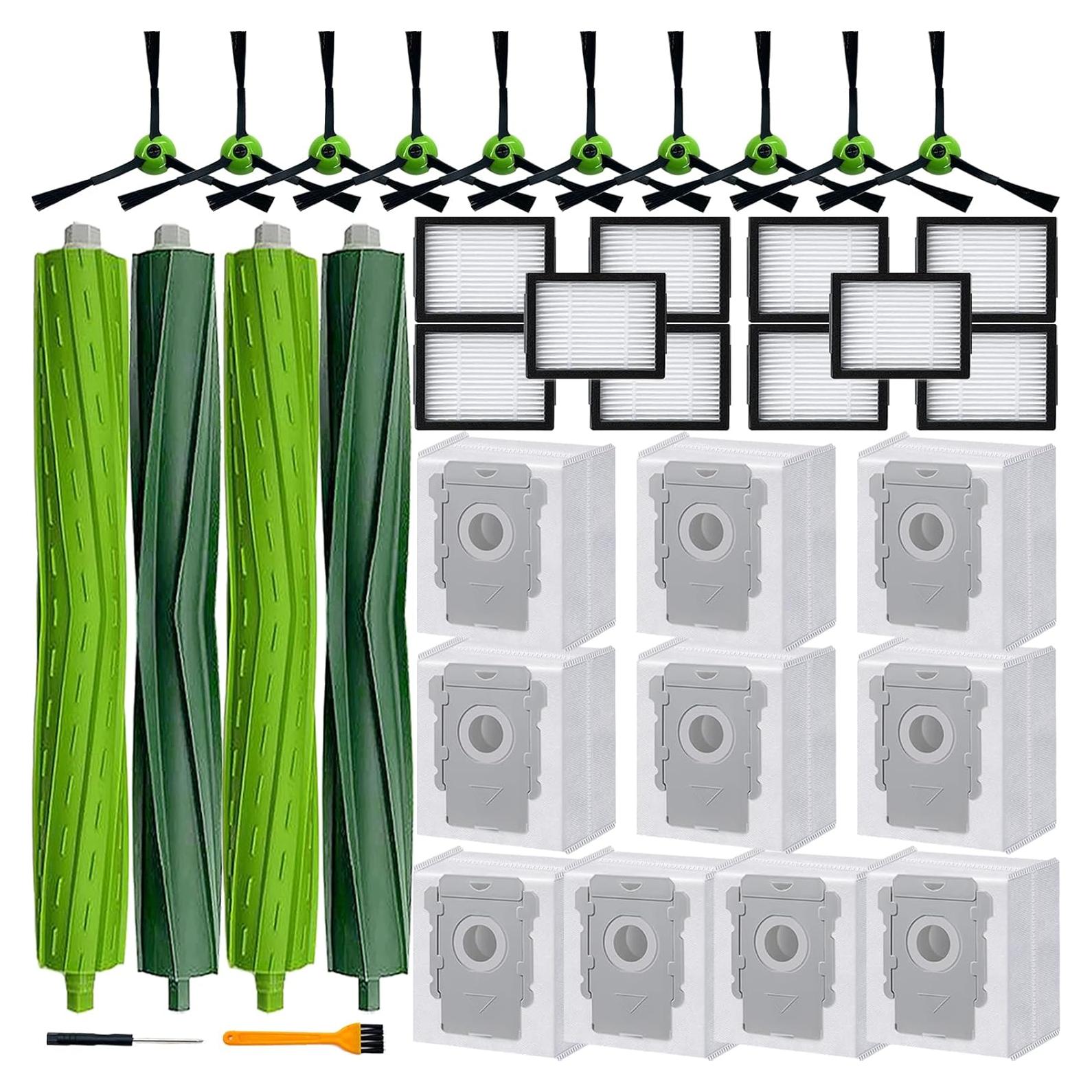 Accesorios para Roomba i7 i3 i4 j7 E5 E6 - 10 Filtros y 2 Rodillos