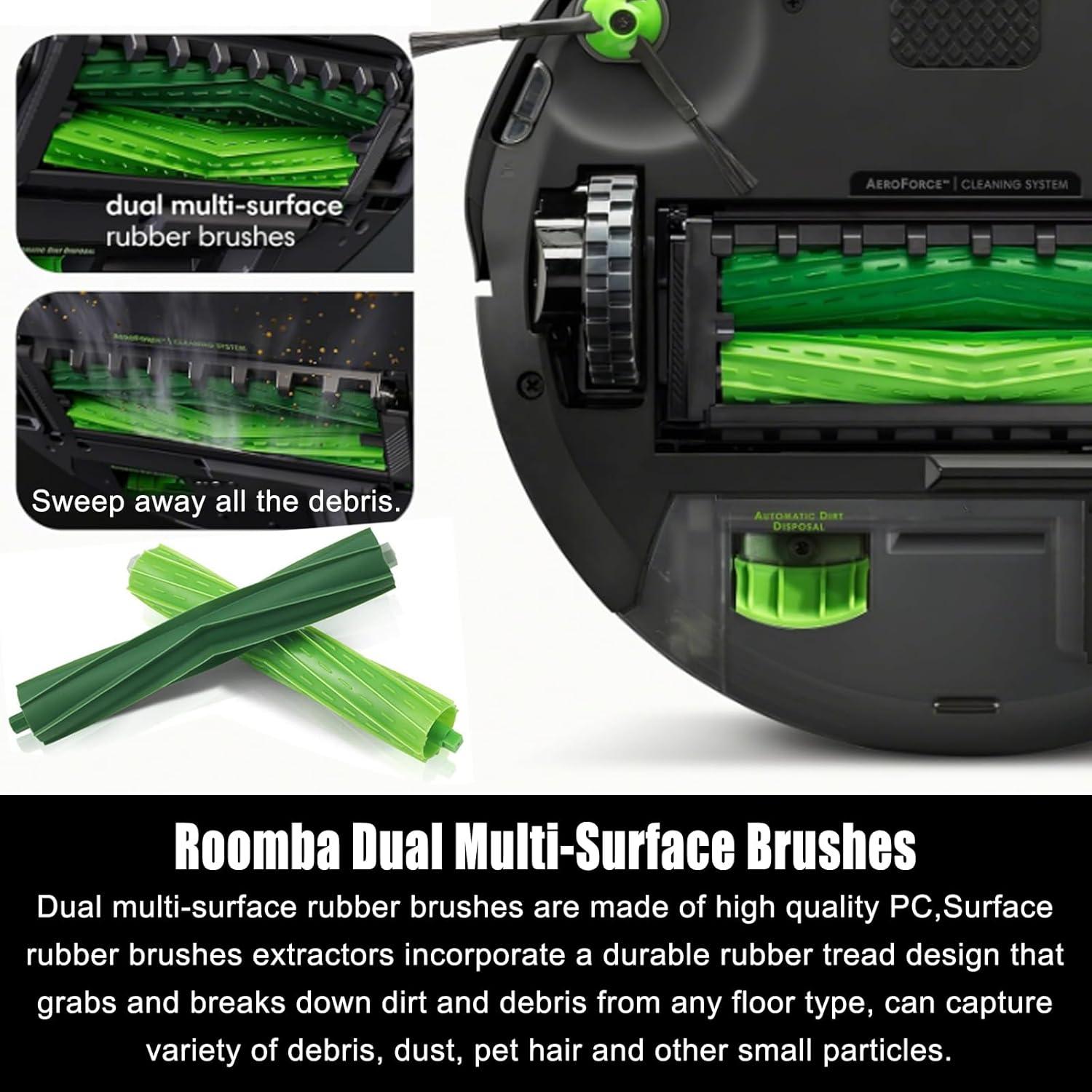 Accesorios para Roomba i7 i3 i4 j7 E5 E6 - 10 Filtros y 2 Rodillos