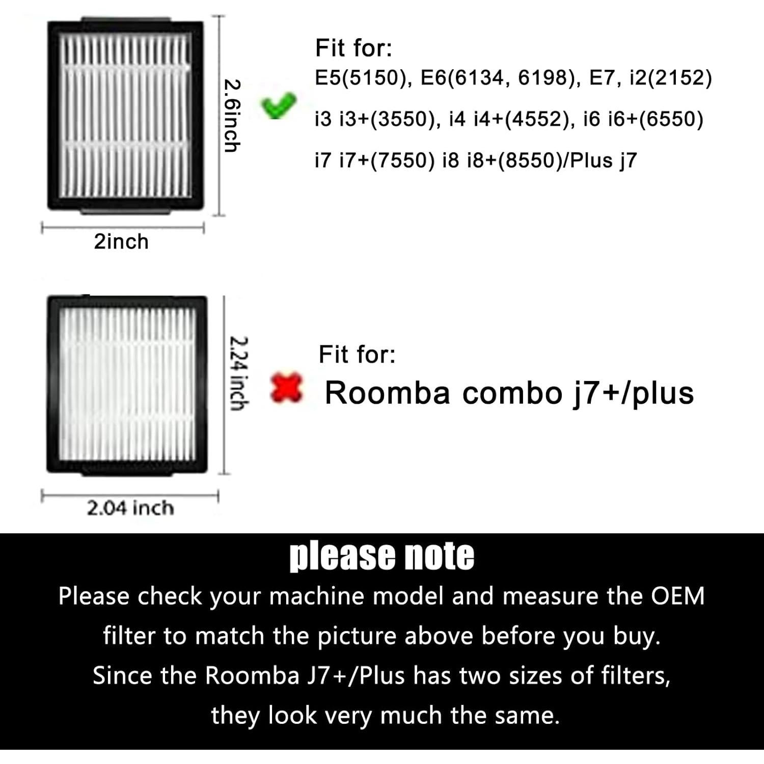 Accesorios para Roomba i7 i3 i4 j7 E5 E6 - 10 Filtros y 2 Rodillos