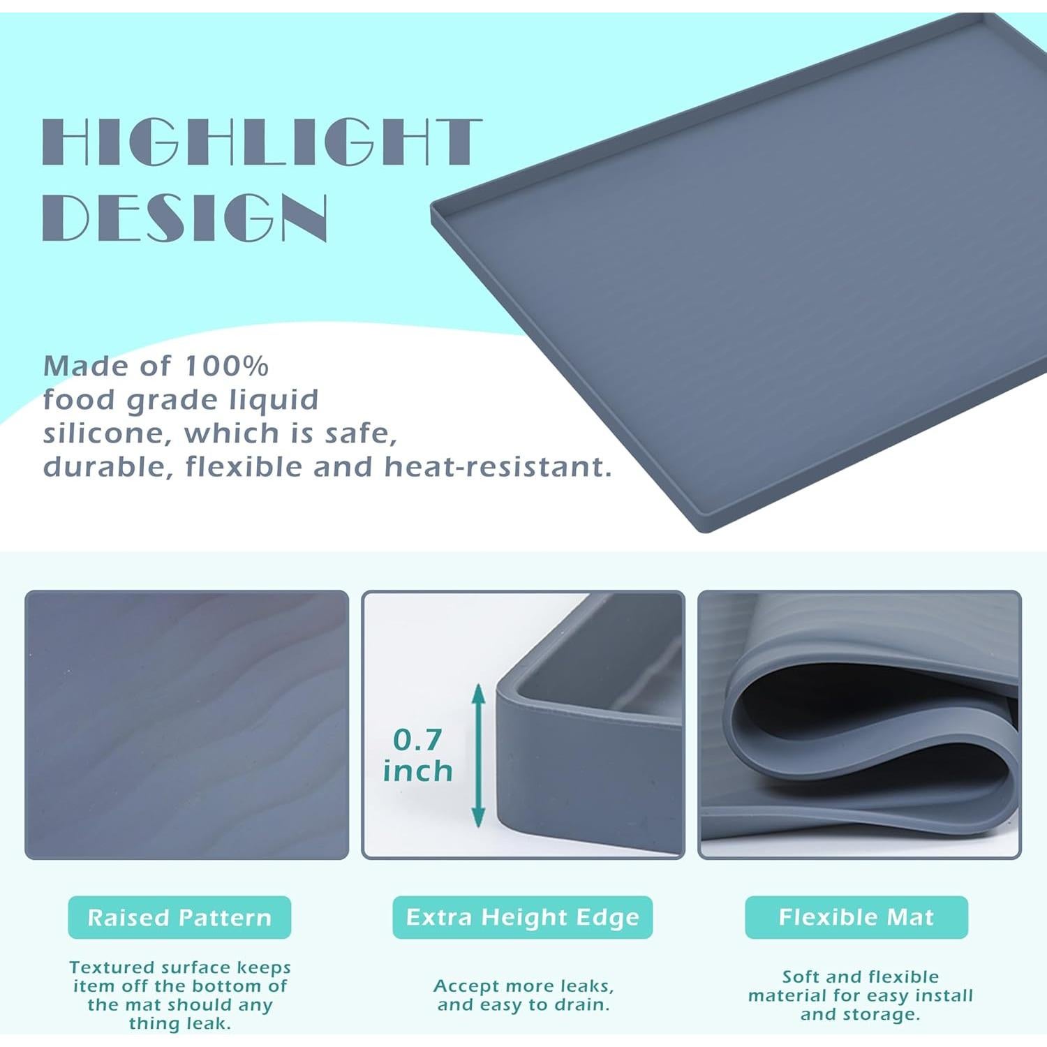 Alfombrilla de Silicona URMONA 56x79 cm Impermeable para Fregadero