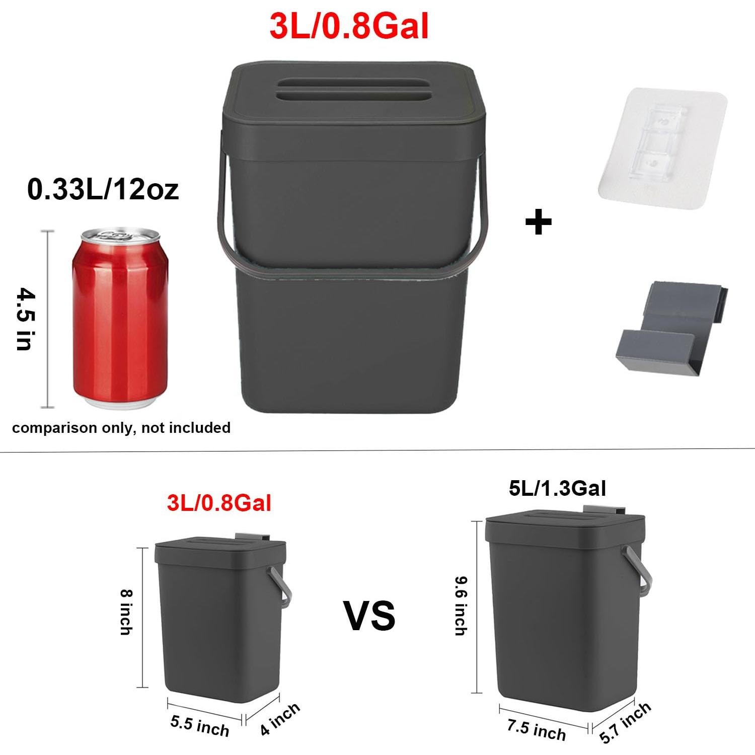 Cubo de Basura Compacto LALASTAR 3L Negro para Escritorio