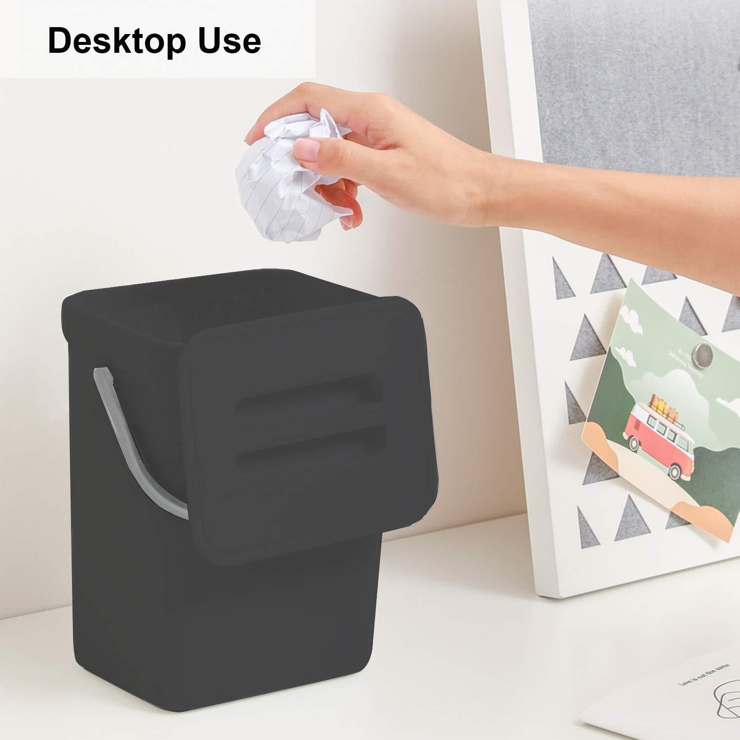 Cubo de Basura Compacto LALASTAR 3L Negro para Escritorio