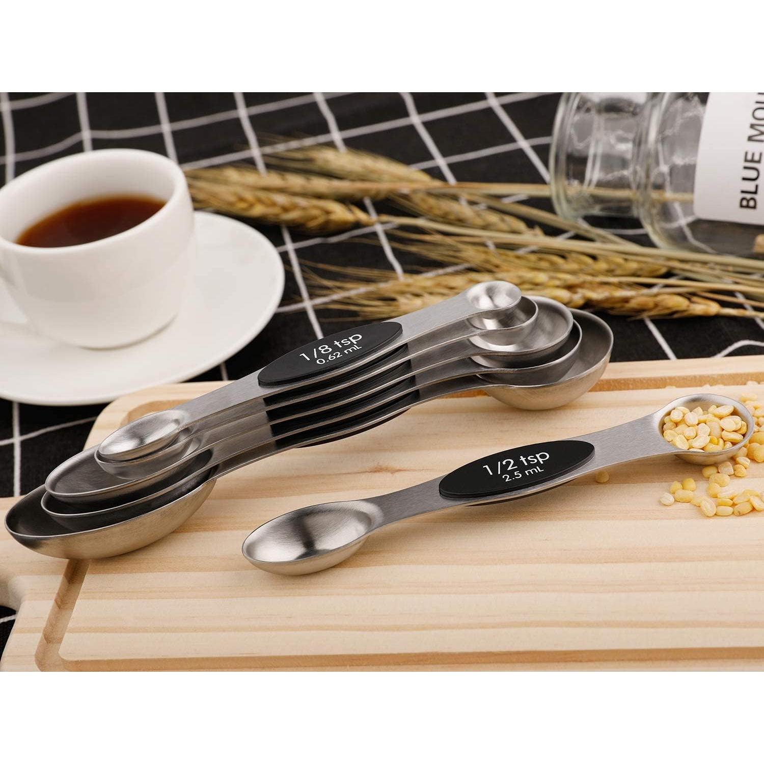 Juego de Cucharas Medidoras Magnéticas Acero Inoxidable 6 Piezas