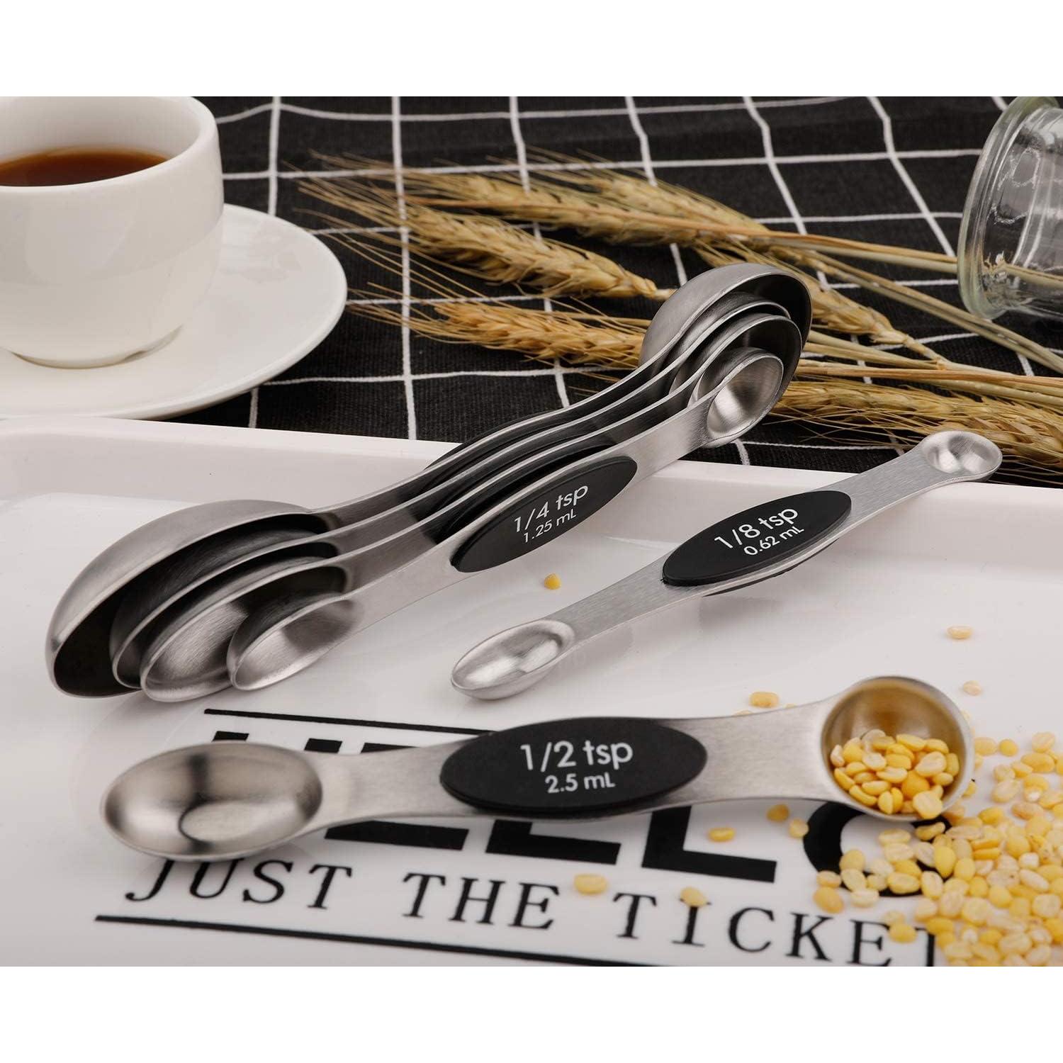Juego de Cucharas Medidoras Magnéticas Acero Inoxidable 6 Piezas