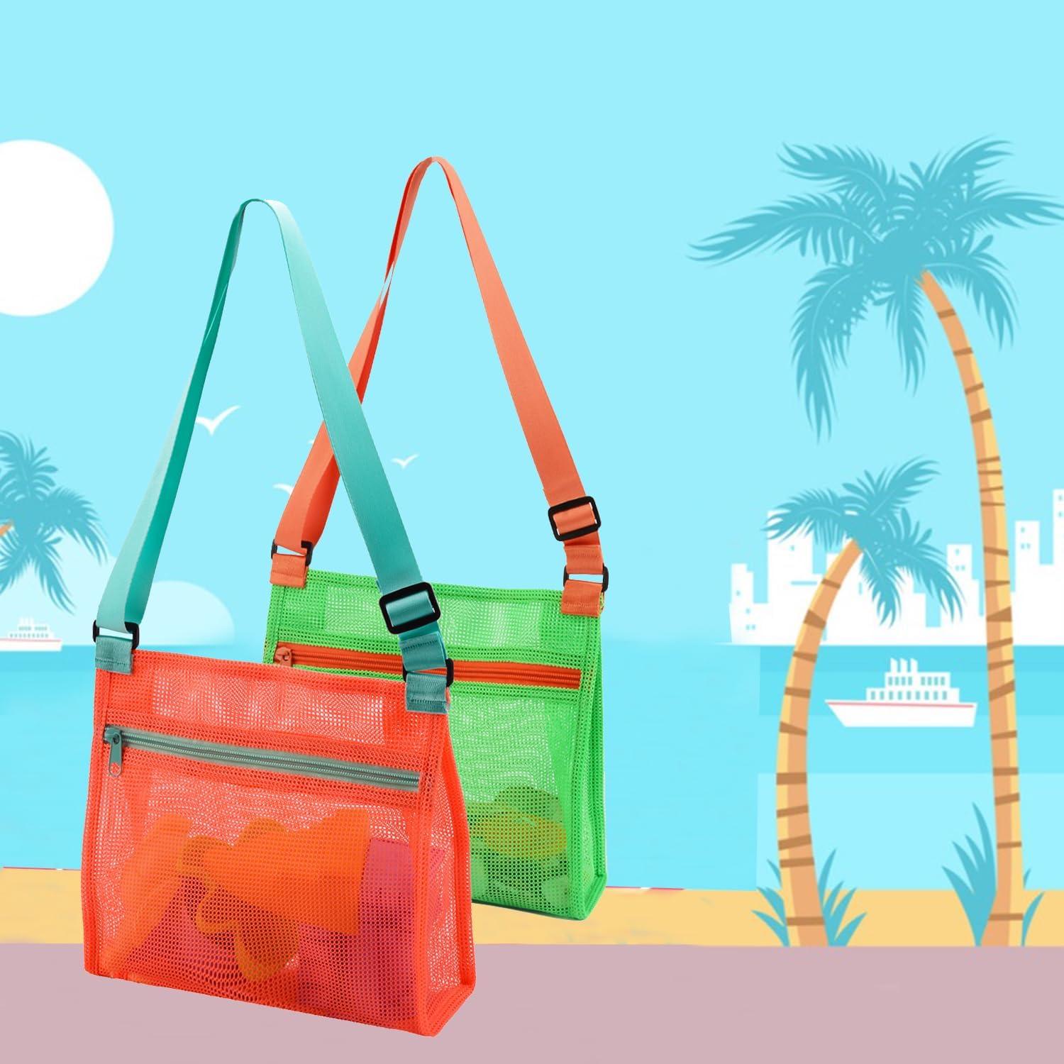 Bolsa de Malla para Recoger Conchas MUYIZI - Niños Naranja/Verde