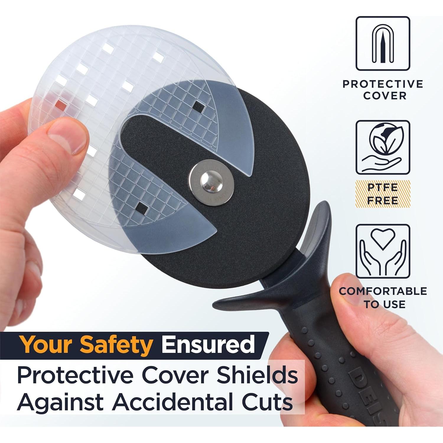 Cortador de Pizza Deiss LUX Acero Inoxidable 22.1x9.7cm Negro