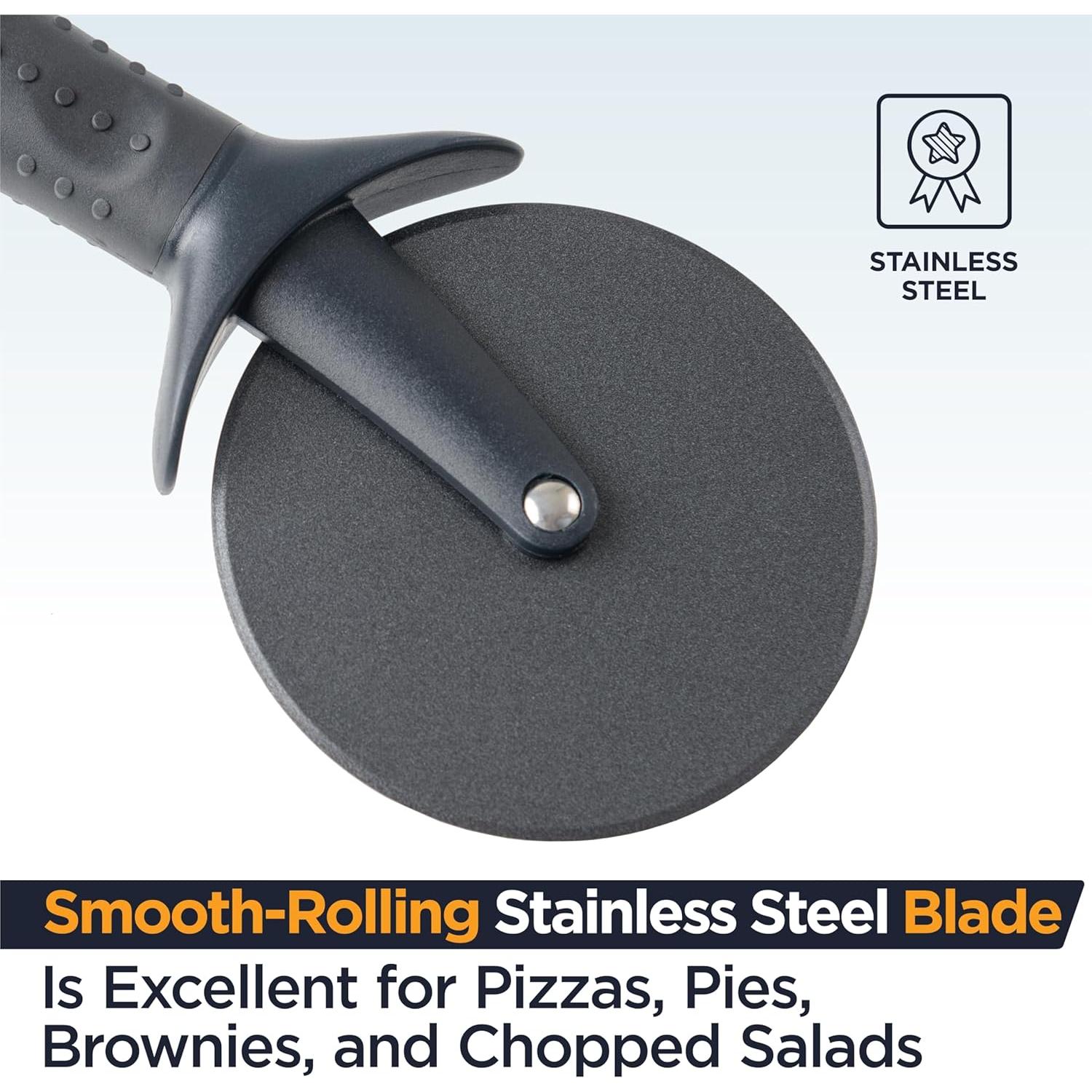 Cortador de Pizza Deiss LUX Acero Inoxidable 22.1x9.7cm Negro