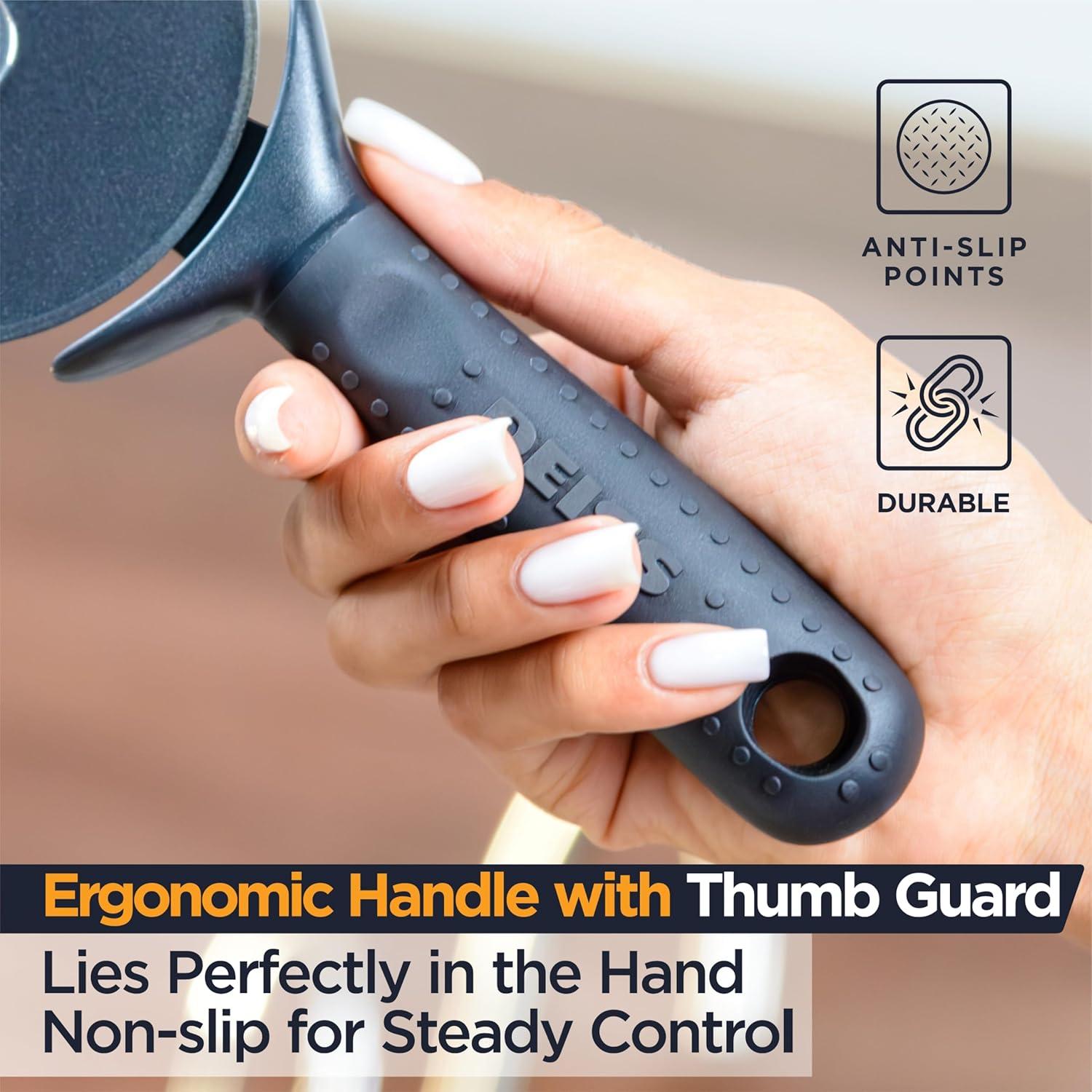 Cortador de Pizza Deiss LUX Acero Inoxidable 22.1x9.7cm Negro