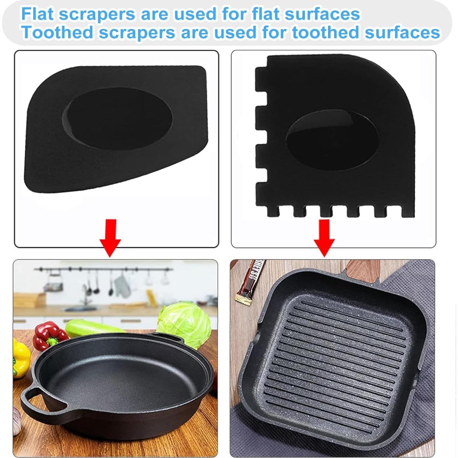 Estropajo de Hierro Fundido Onewly con Raspador - 2 Mallas Negras