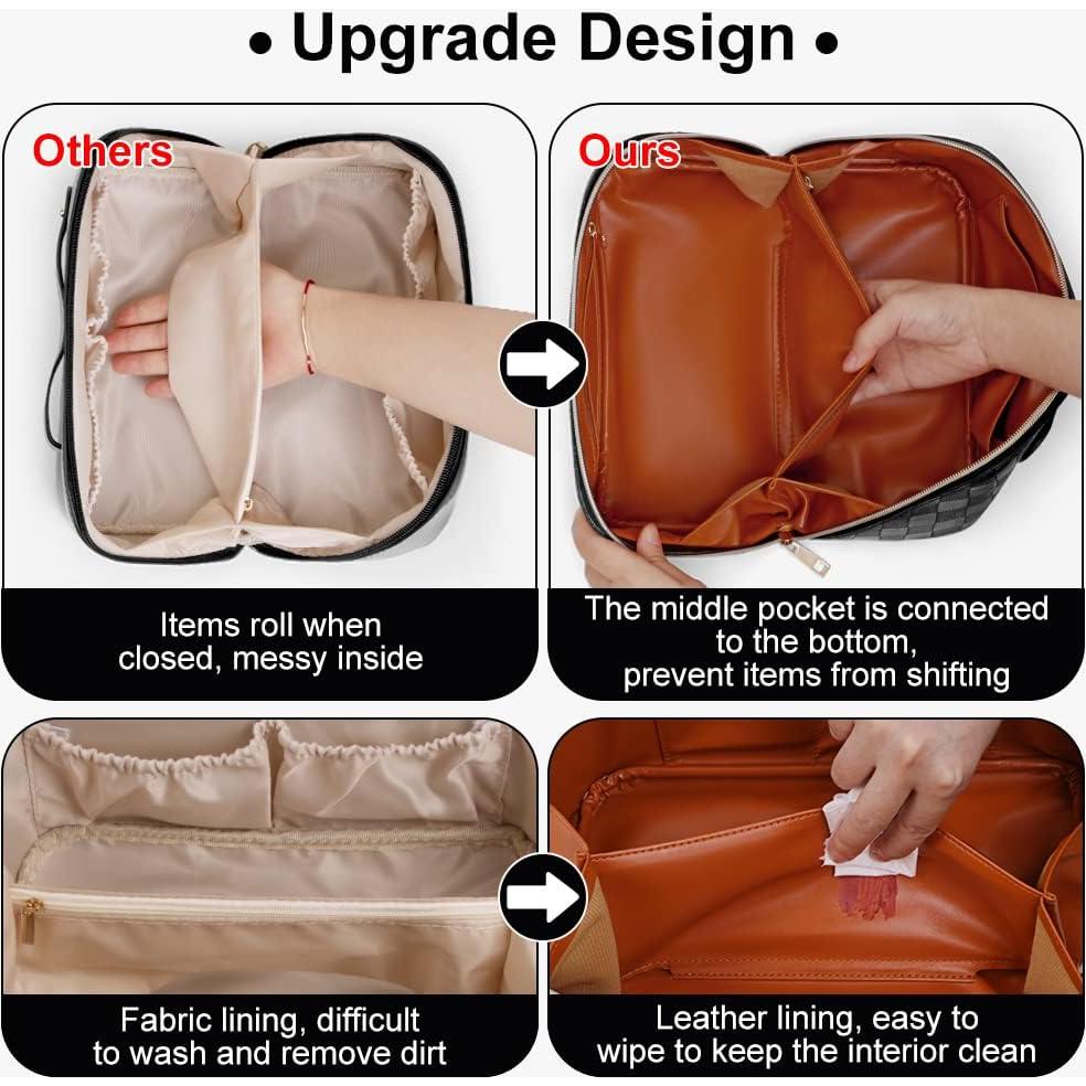 Bolsa Cosmética de Viaje Cessfle Negra de Gran Capacidad