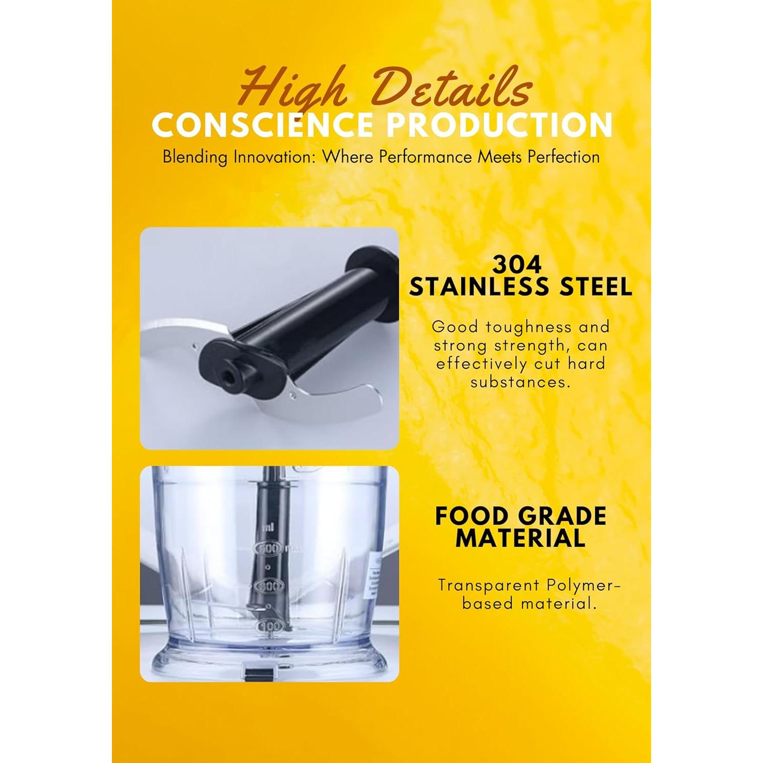 Batidora de Inmersión MEGAWISE 5 en 1 800W Negro