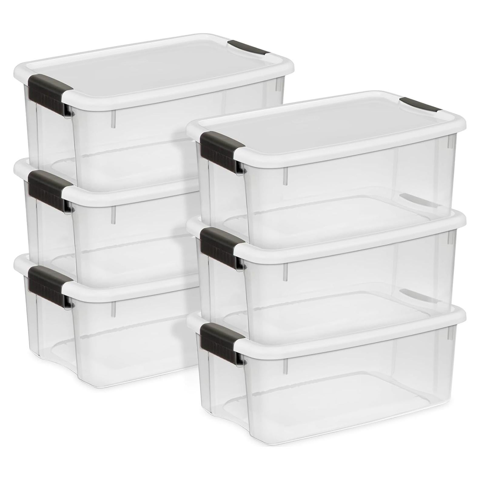 Sterilite 6-Pack Cajas de Almacenamiento 17L con Tapa Transparente