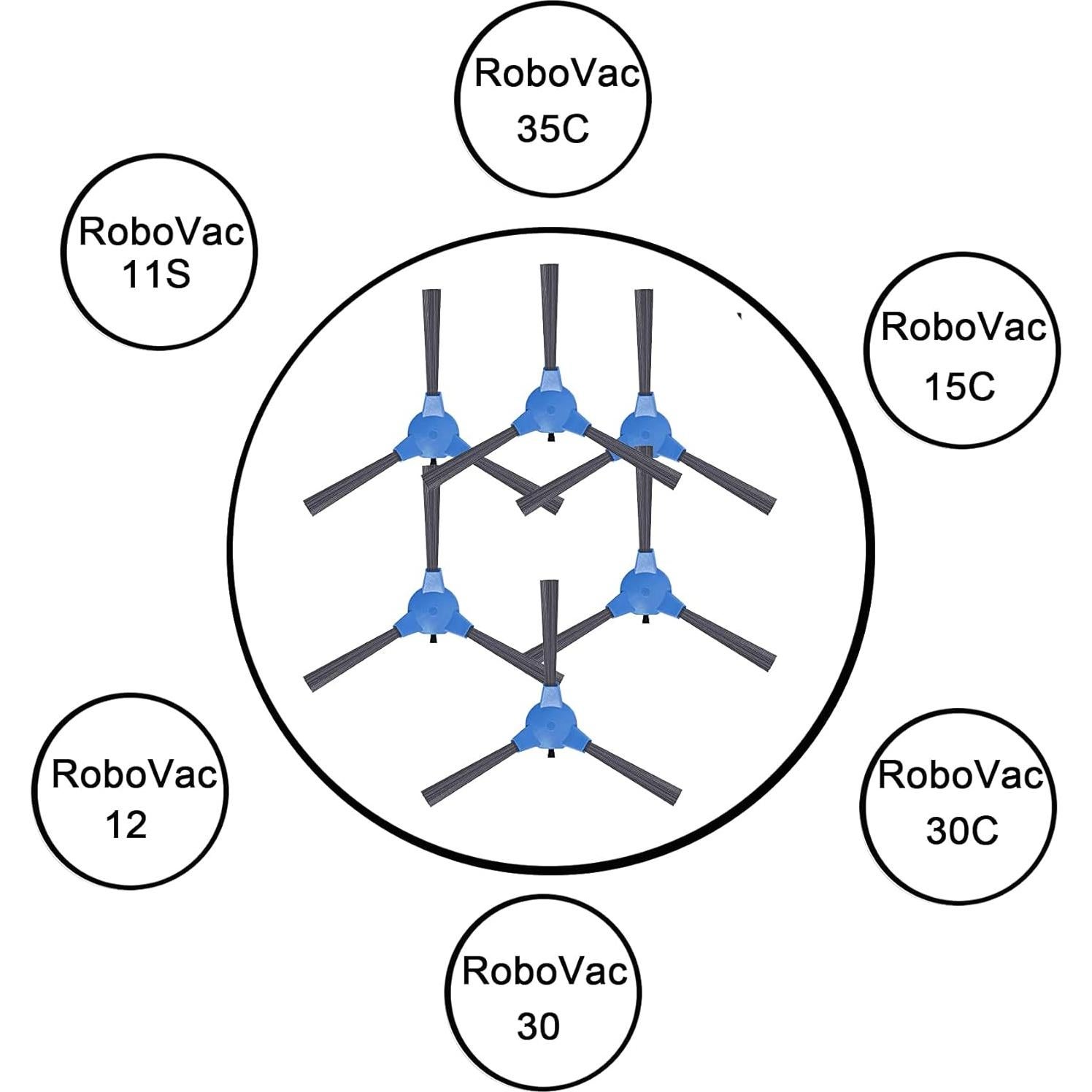 Cepillos laterales Eufy RoboVac 11S 12 15C 30 35C 6Pack