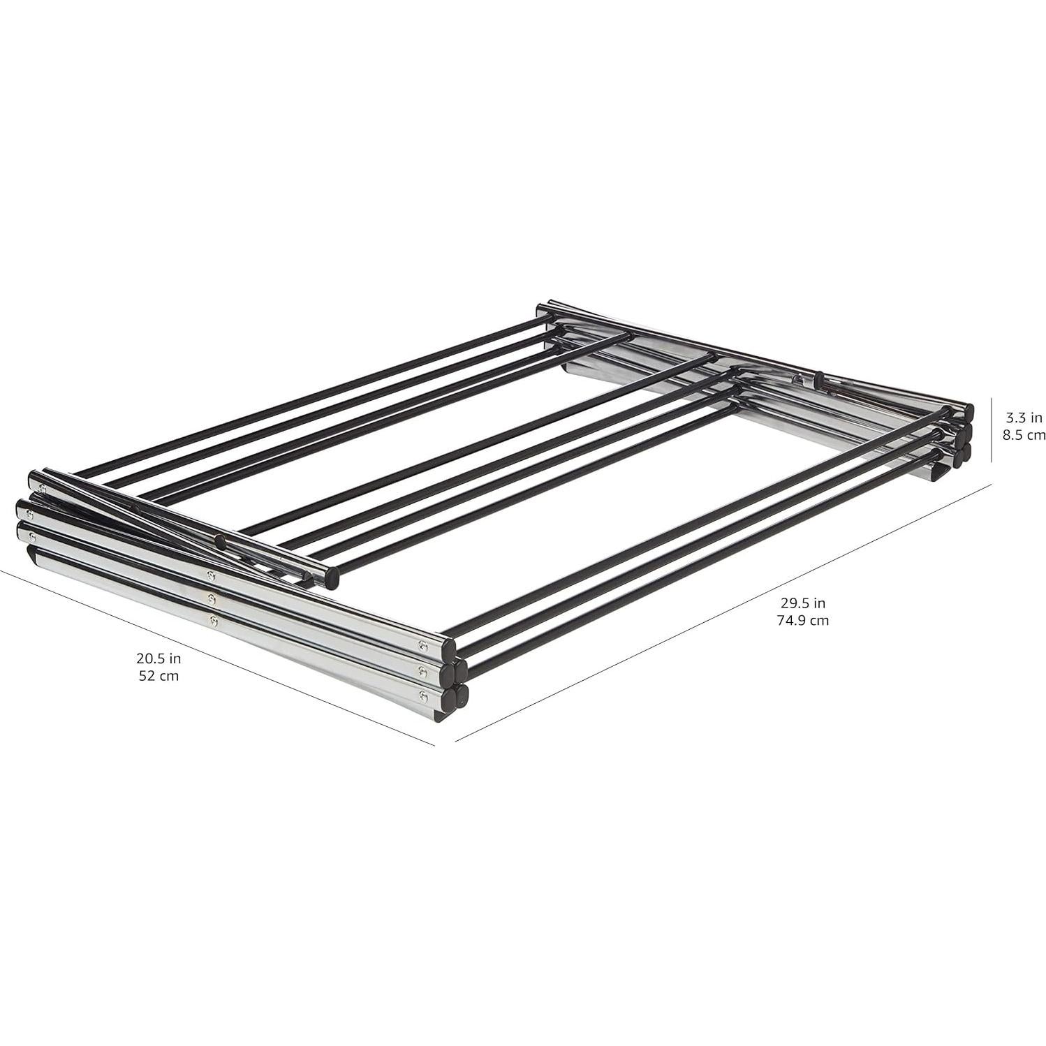 Estante Plegable para Secar Ropa Amazon Basics 106.2 cm Cromo
