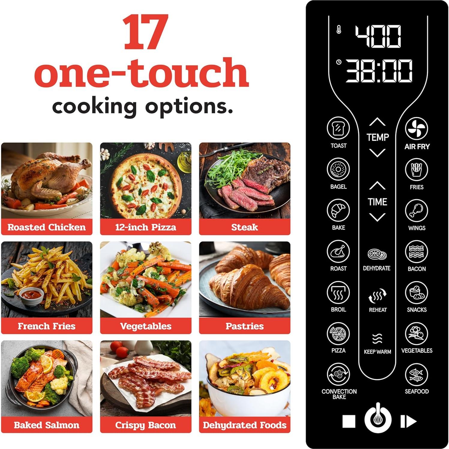 Horno Tostador Freidora Gourmia GTF7460 24L 1700W Digital