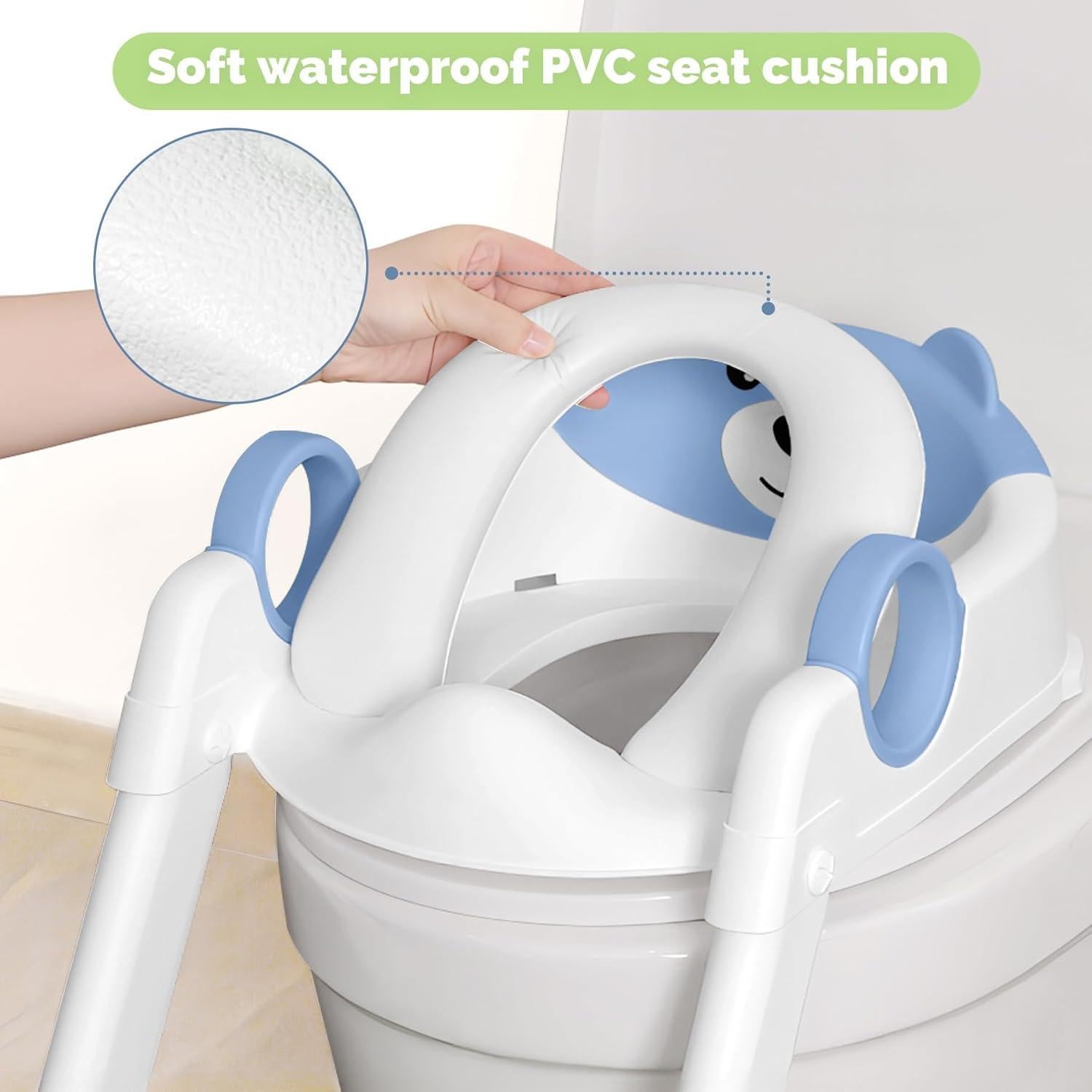 Asiento de Inodoro Entrenamiento 2 en 1 COOSEYA Azul Acolchado