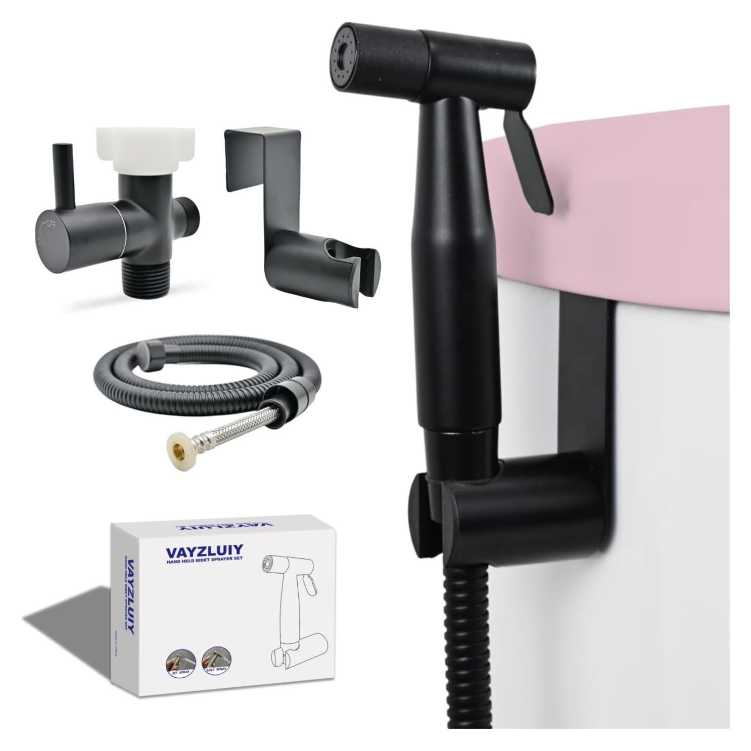 Rociador de Bidet de Mano Vayzluiy Acero Inoxidable Negro Mate