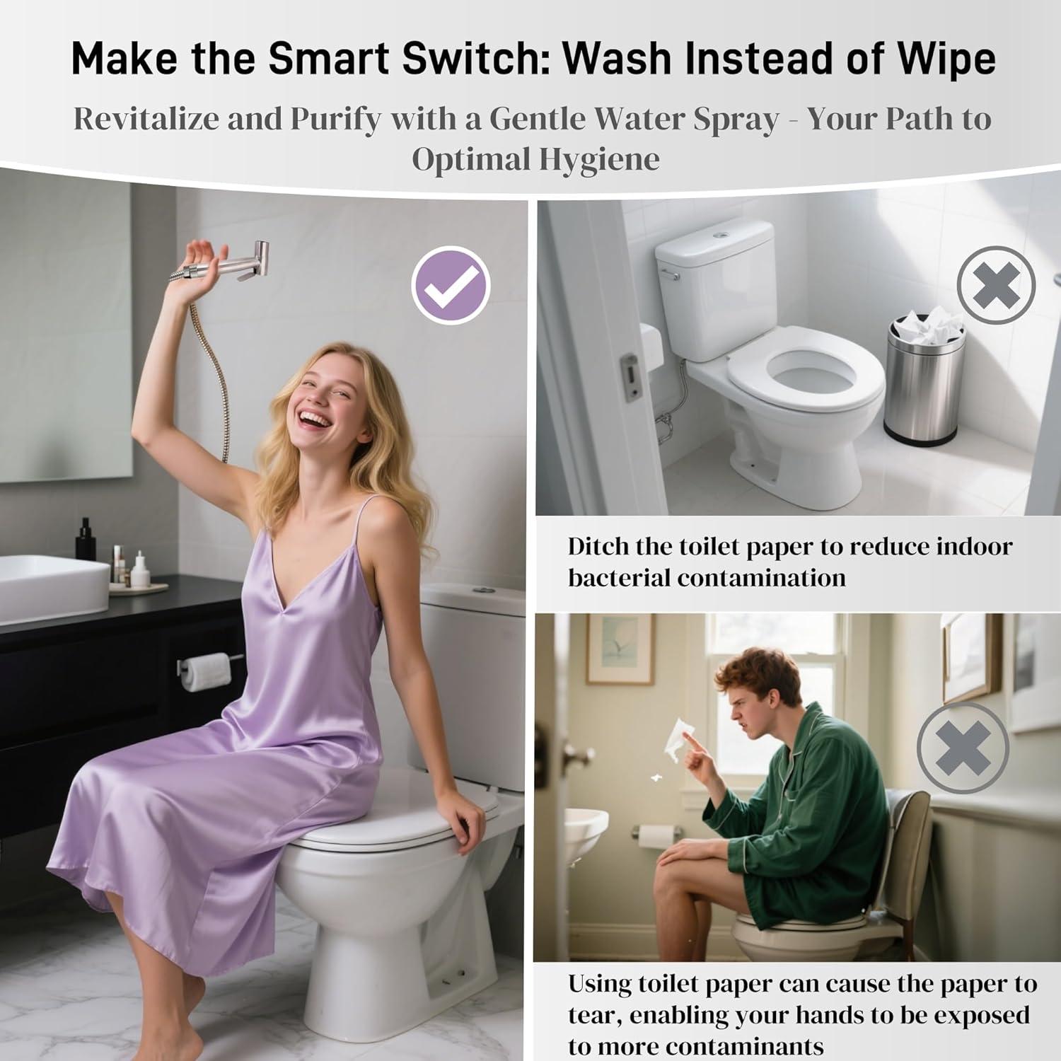 Rociador de Bidet de Mano Vayzluiy Acero Inoxidable Negro Mate