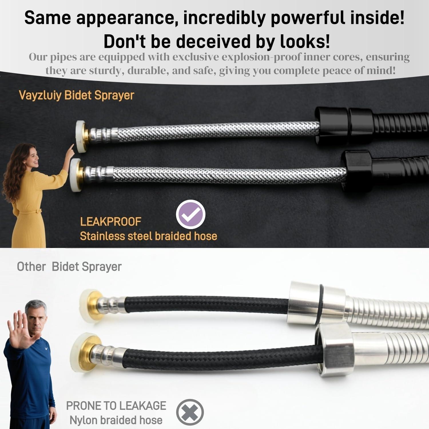 Rociador de Bidet de Mano Vayzluiy Acero Inoxidable Negro Mate