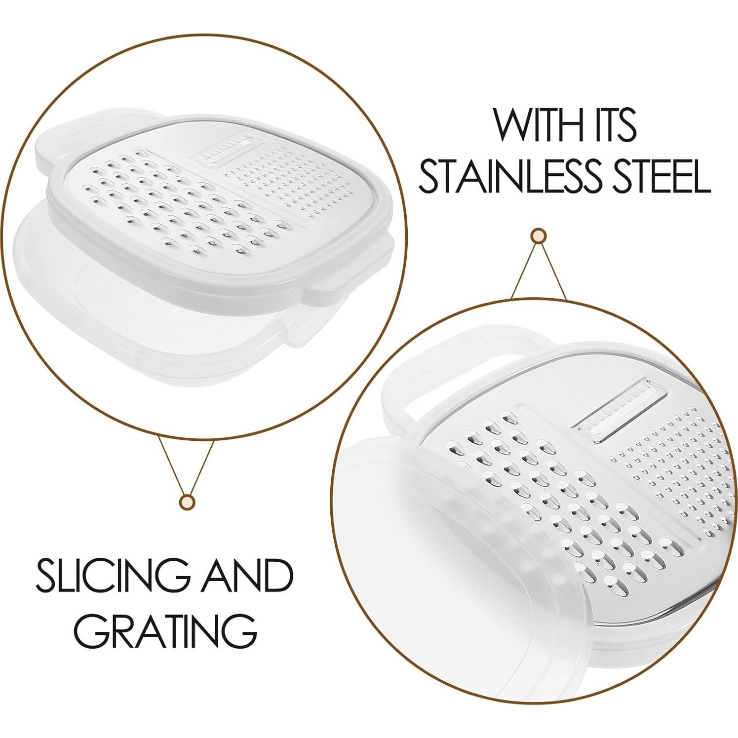 Rallador de Queso ABOOFAN con Contenedor y Tapa 24x18 cm