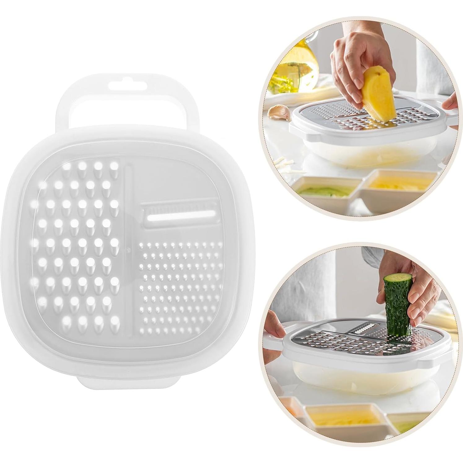 Rallador de Queso ABOOFAN con Contenedor y Tapa 24x18 cm