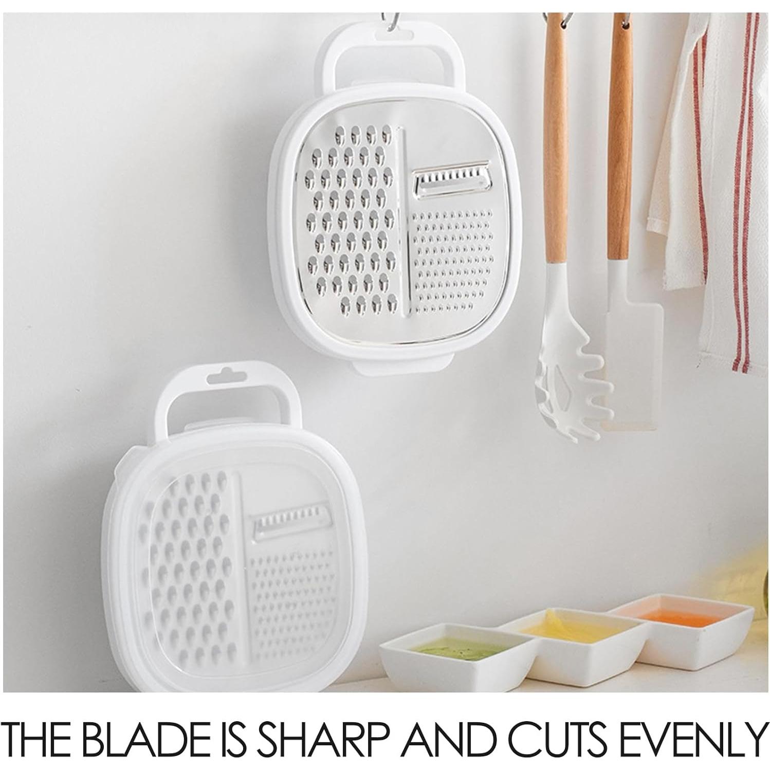 Rallador de Queso ABOOFAN con Contenedor y Tapa 24x18 cm