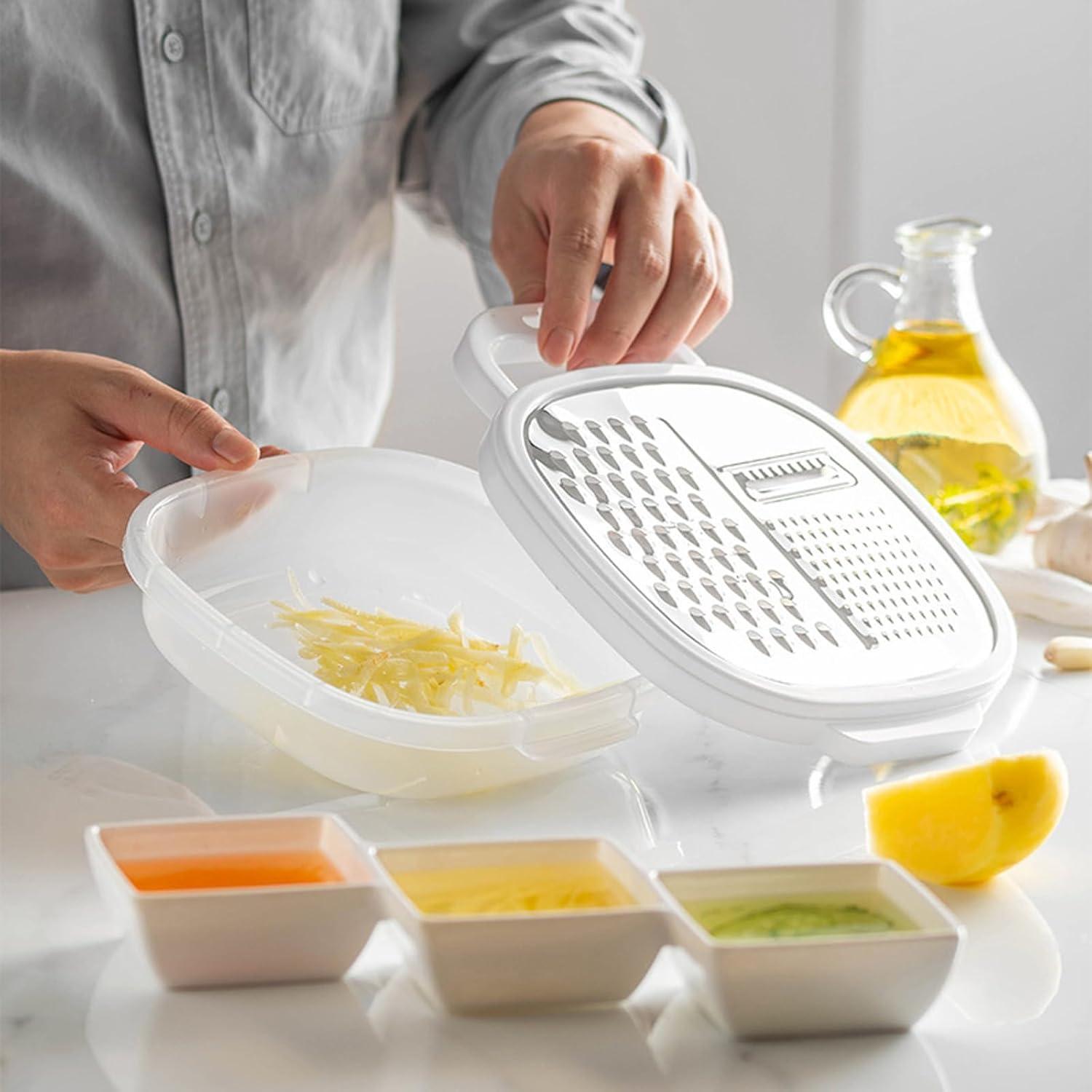 Rallador de Queso ABOOFAN con Contenedor y Tapa 24x18 cm