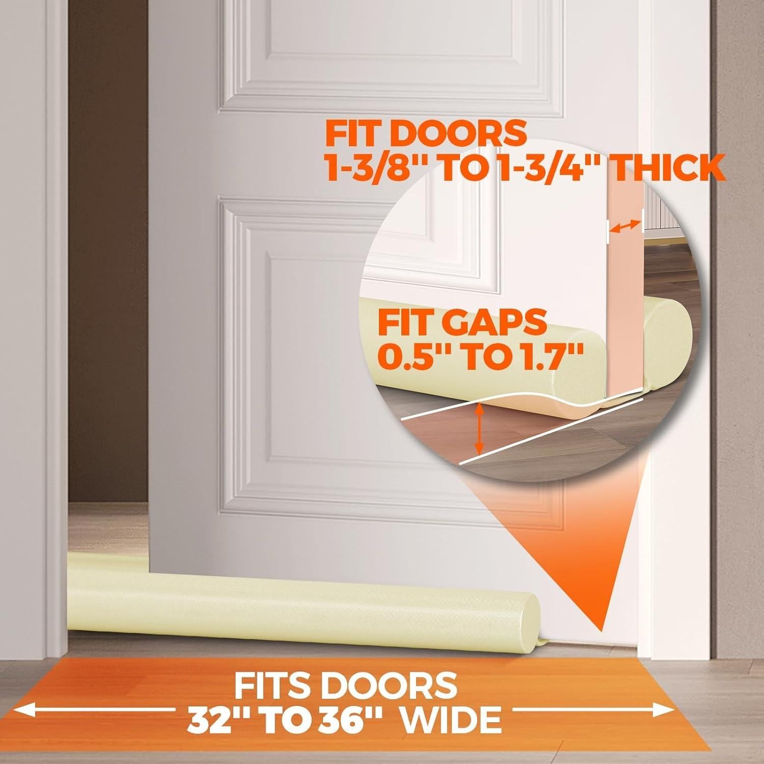 Burlete Ajustable Holikme para Puertas Doble Cara Beige