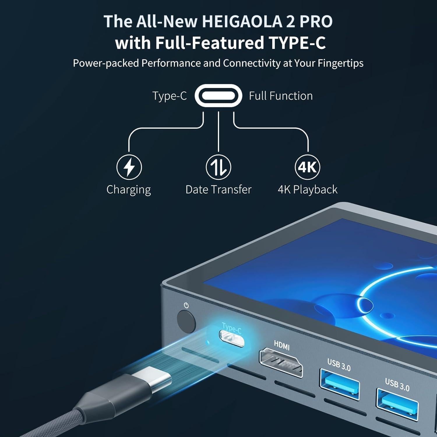 HEIGAOLA Mini PC Win 11 PRO Celeron N5095 Cooling Fan Mini Computer 16GB DDR4 256GB EMMC 4K60Hz Display Mini PC with Screen Gigabit Ethernet Desktop Computer
