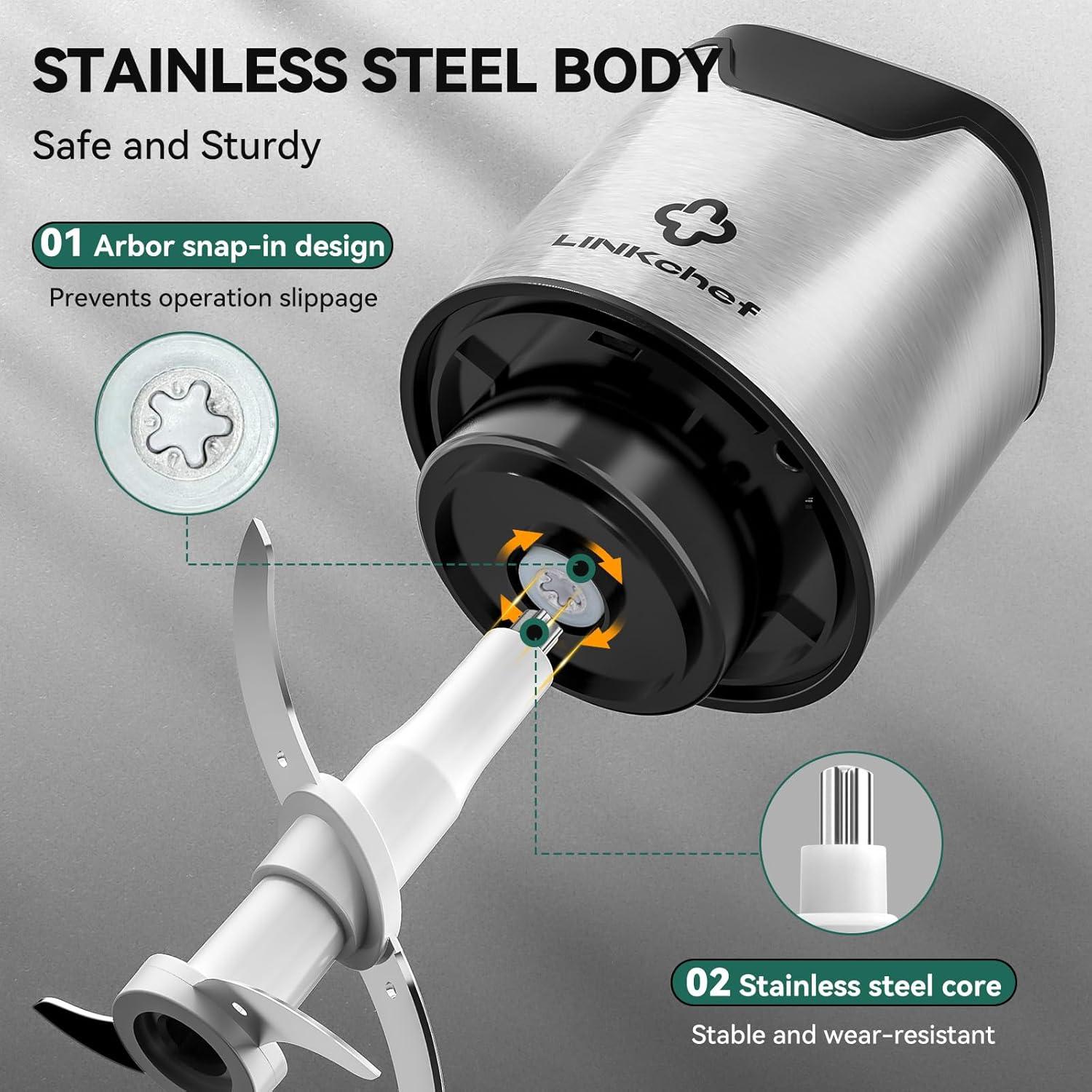 Picadora de Alimentos LINKChef FC5440 1.2L 250W Acero Inoxidable