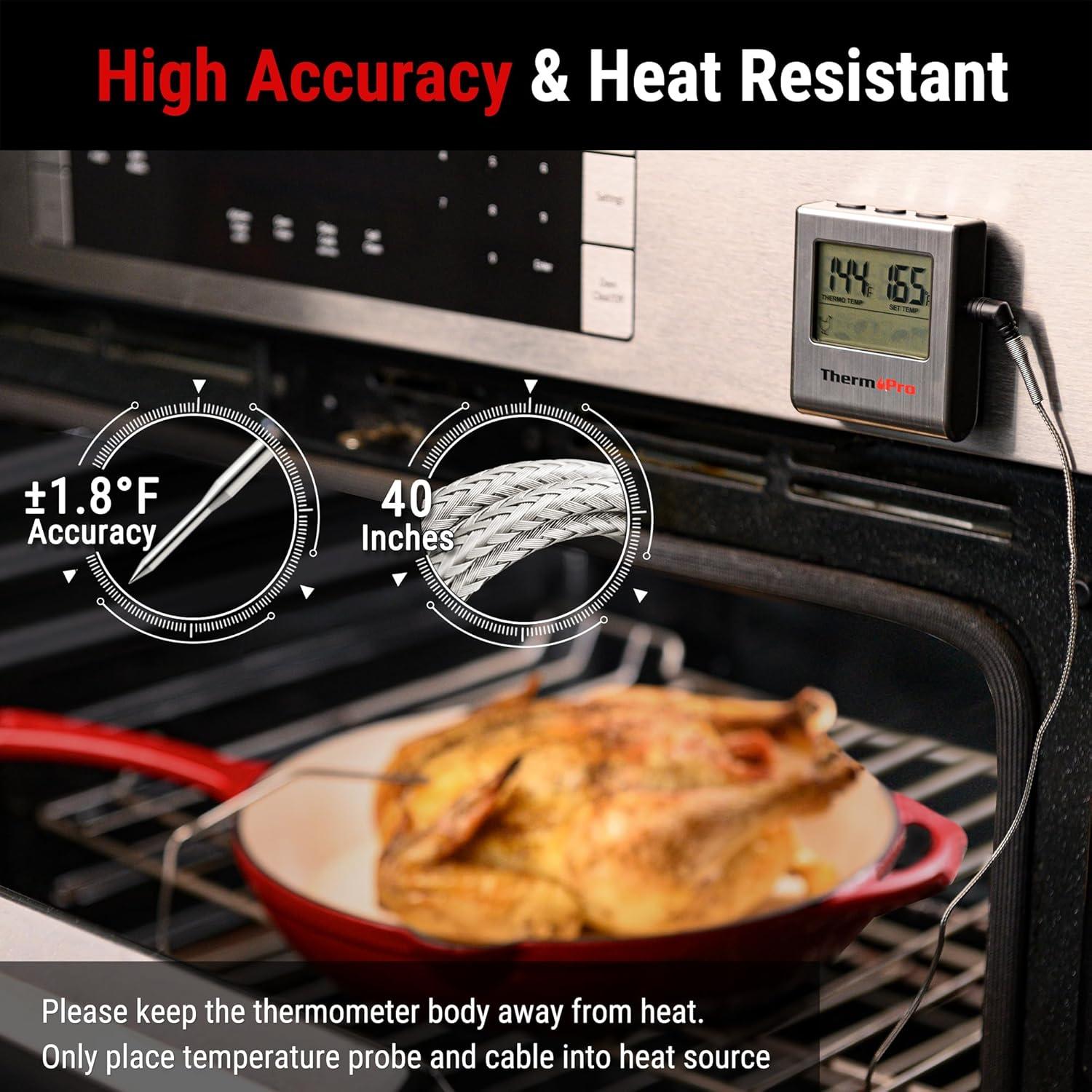 Termómetro Digital de Cocina ThermoPro TP16 con Sonda de Acero Inoxidable