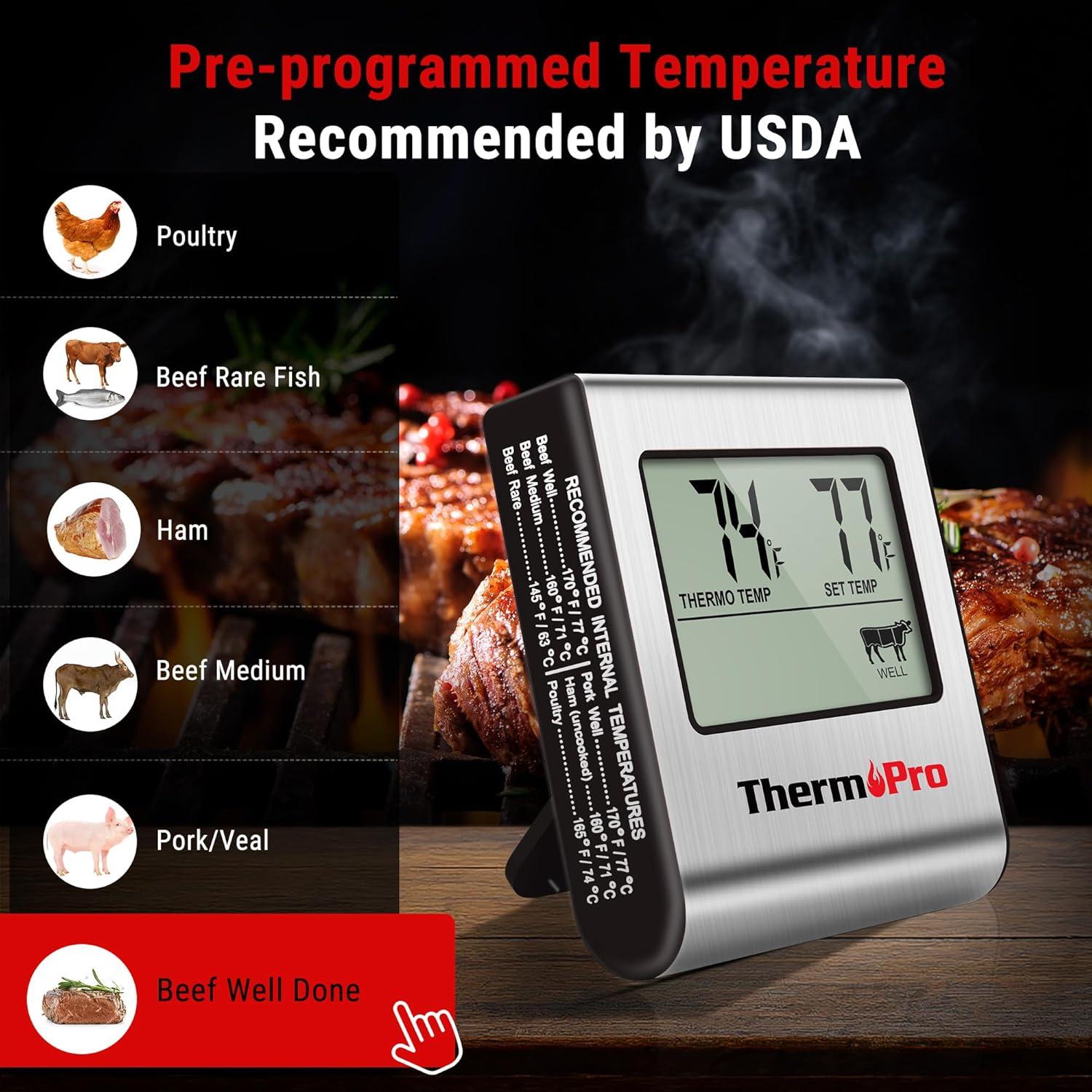 Termómetro Digital de Cocina ThermoPro TP16 con Sonda de Acero Inoxidable