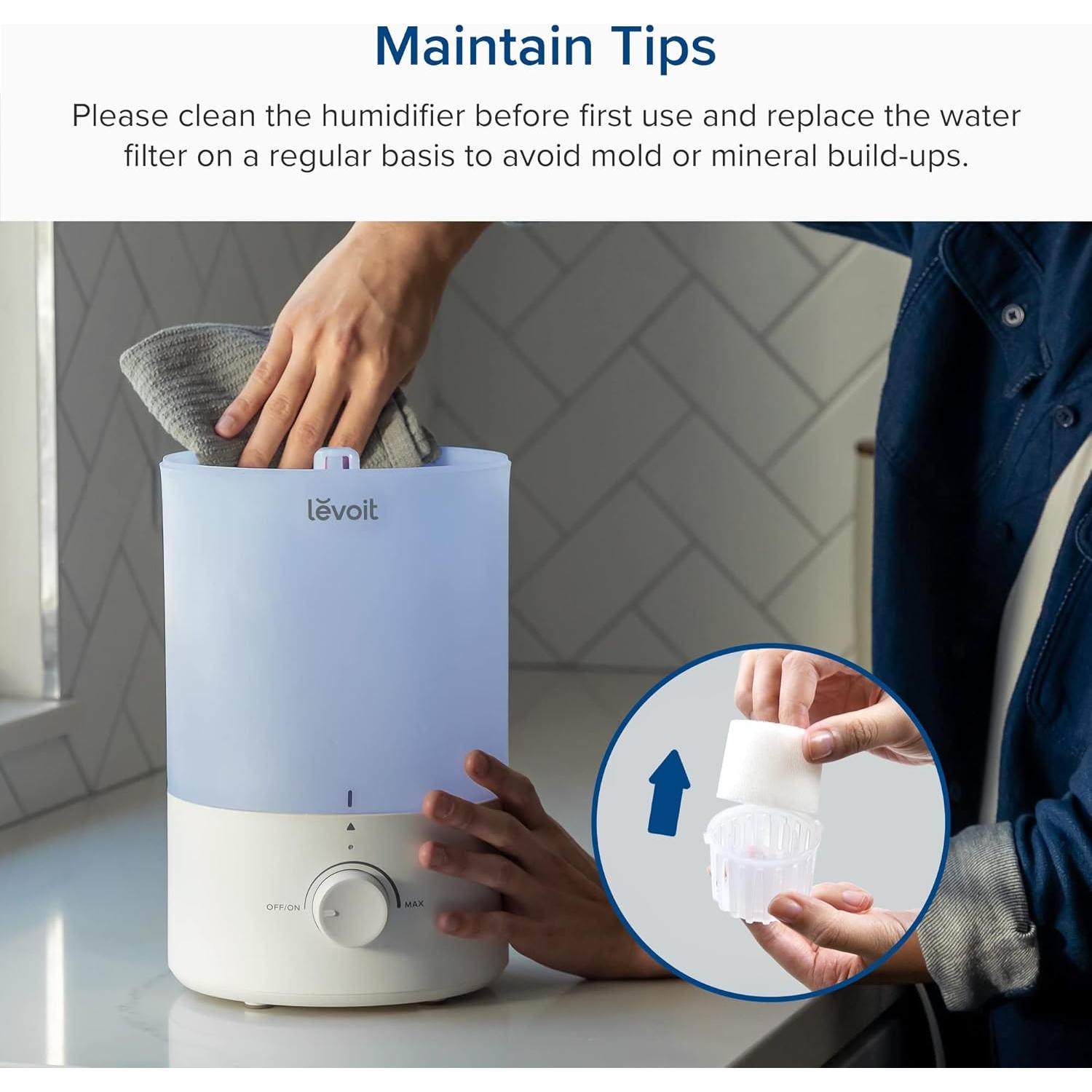 Humidificador LEVOIT 3L Ultrasónico para Dormitorio Azul