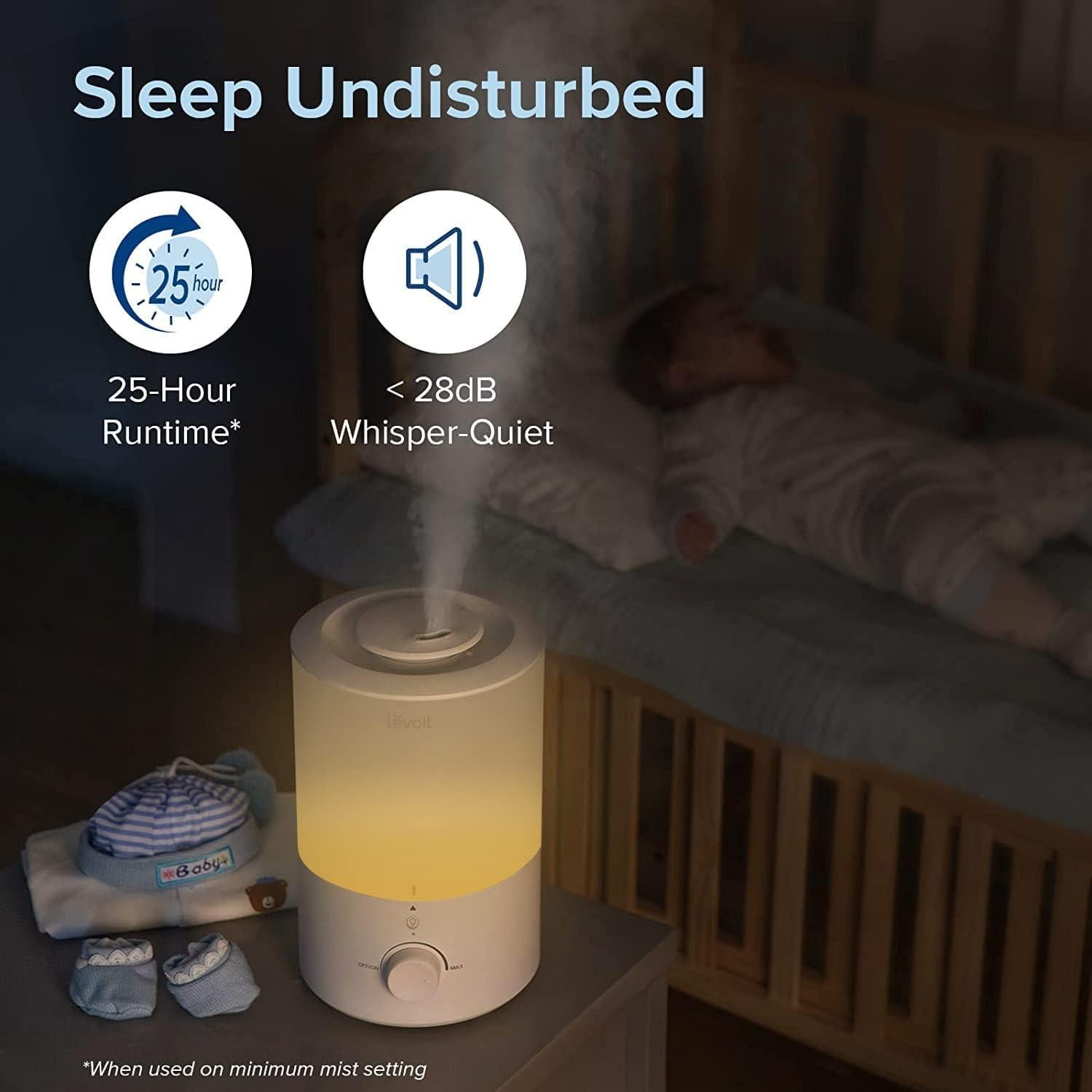 Humidificador LEVOIT Dual150 3L con Luz Nocturna y Difusor