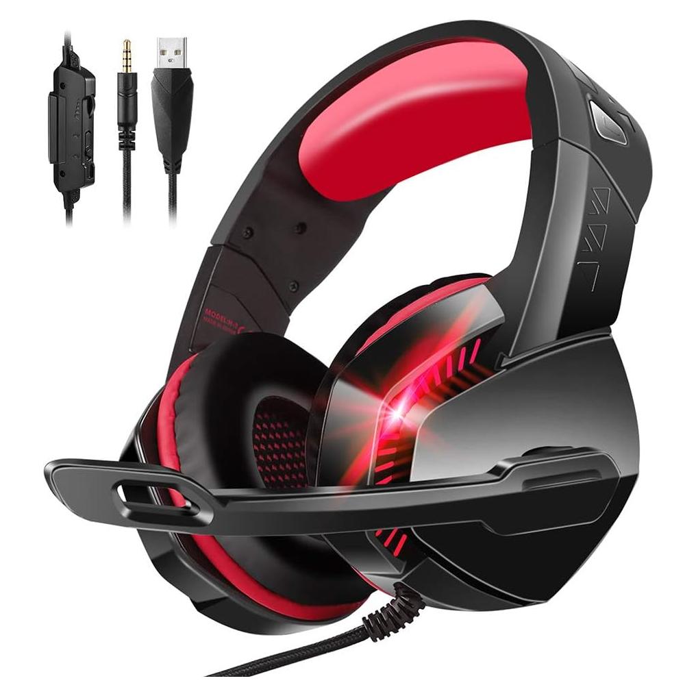 Auriculares Gaming PHOINIKAS H1 7.1 Sonido Surround Rojo