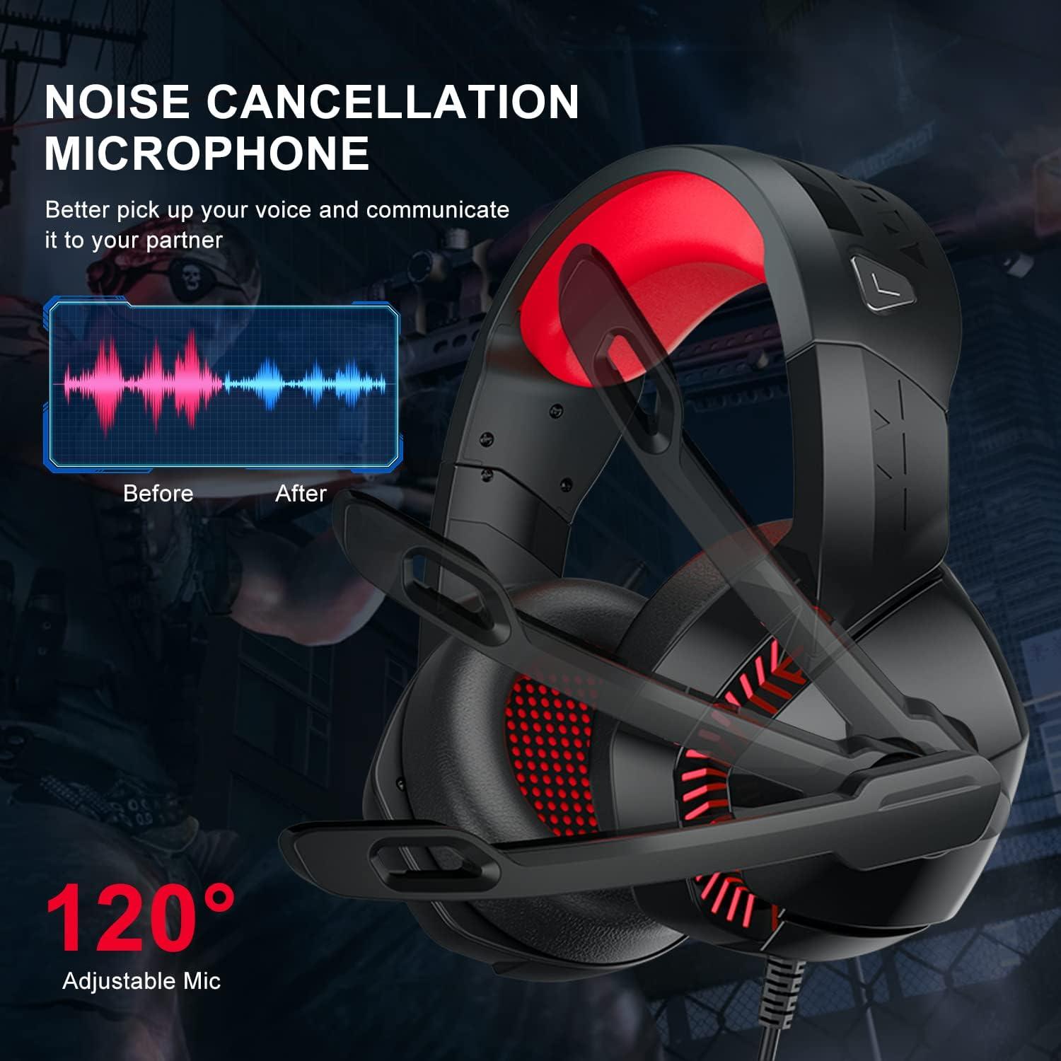 Auriculares Gaming PHOINIKAS H1 7.1 Sonido Surround Rojo