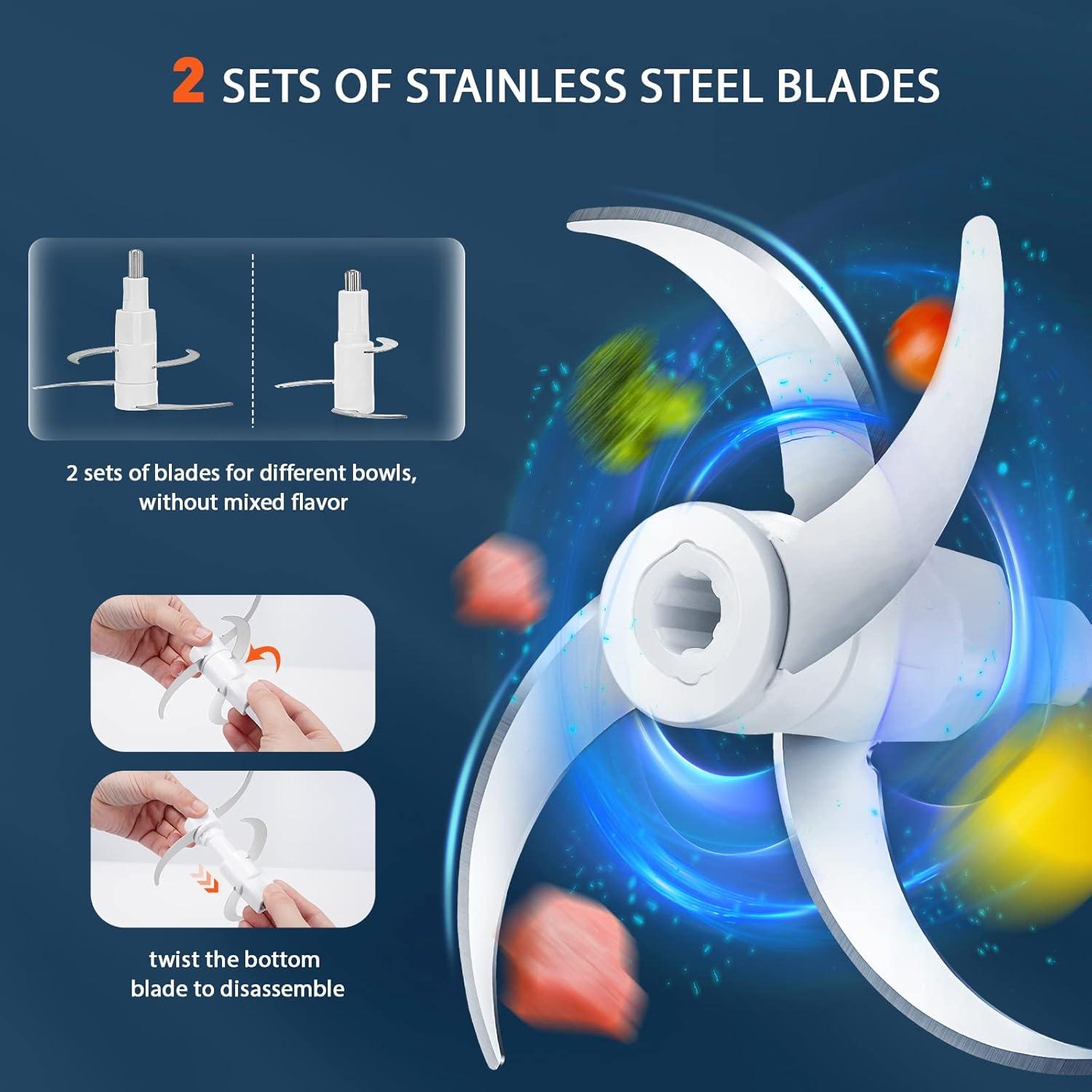 Procesador de Alimentos Bear QSJ-D03Q1 400W 2 Tazones Vidrio 2L