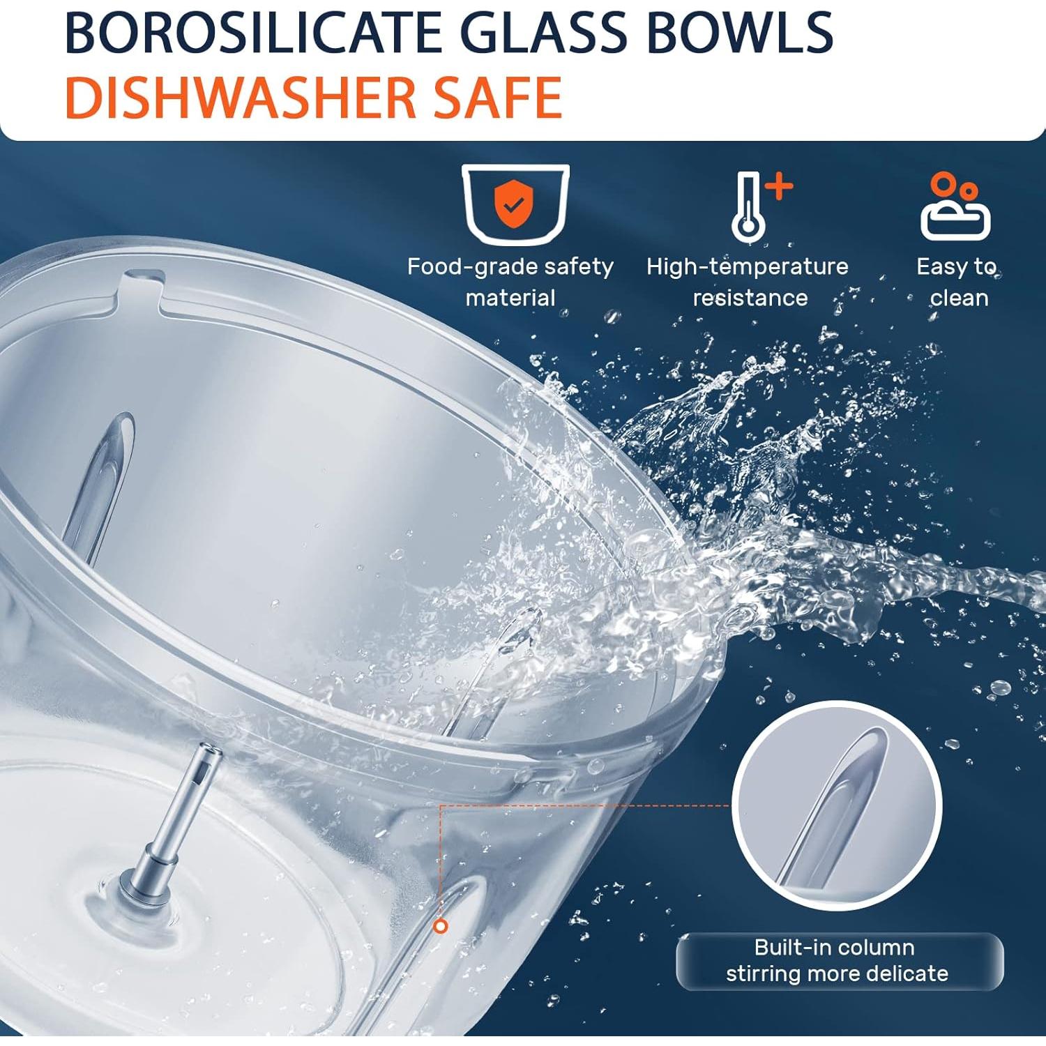 Procesador de Alimentos Bear QSJ-D03Q1 400W 2 Tazones Vidrio 2L