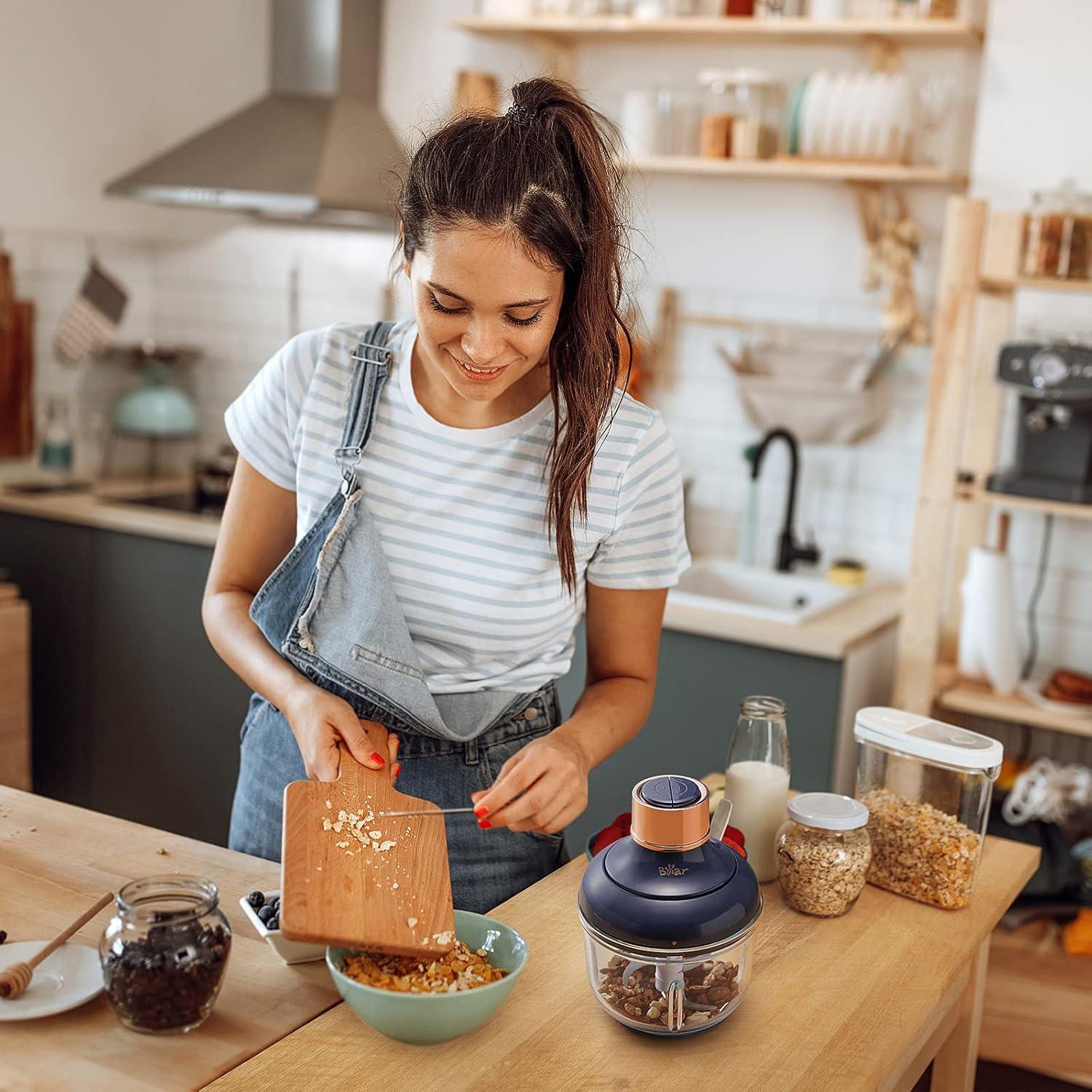 Procesador de Alimentos Bear QSJ-D03Q1 400W 2 Tazones Vidrio 2L