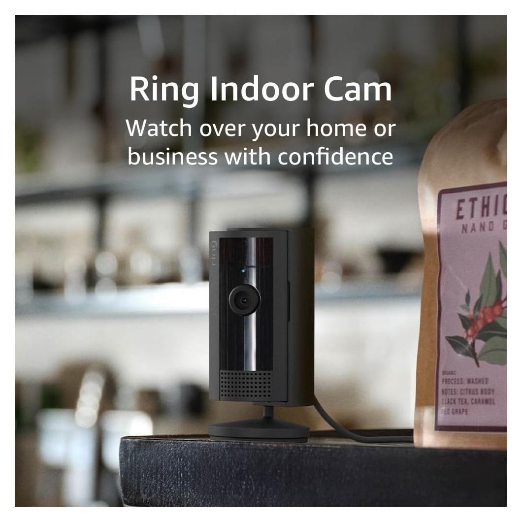 Ring Indoor Cam (newest model) — Home or business security in 1080p HD video, Black
