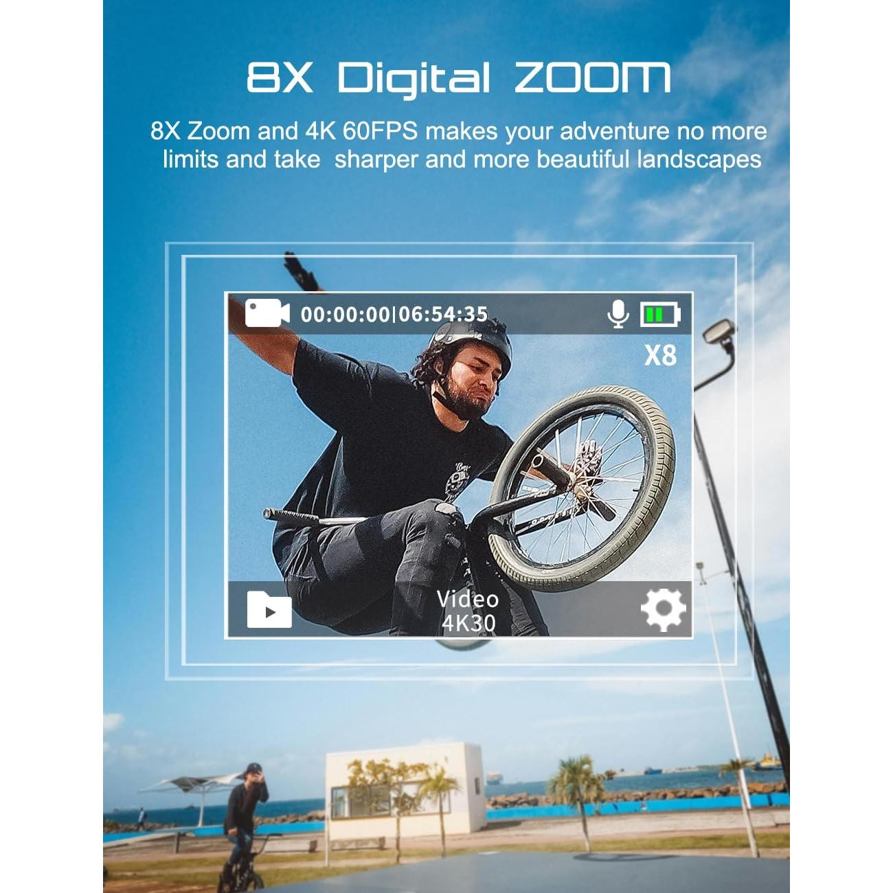 Cámara de Acción Apexcam M80 4K 60FPS 48MP con Tarjeta 64GB