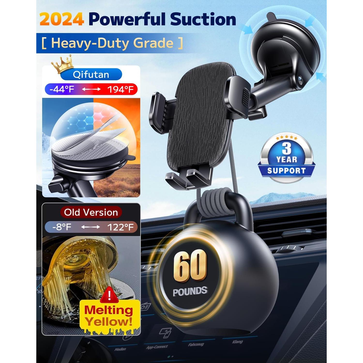 Soporte para Teléfono de Auto Qifutan Montaje en Tablero 10.2x7.6cm