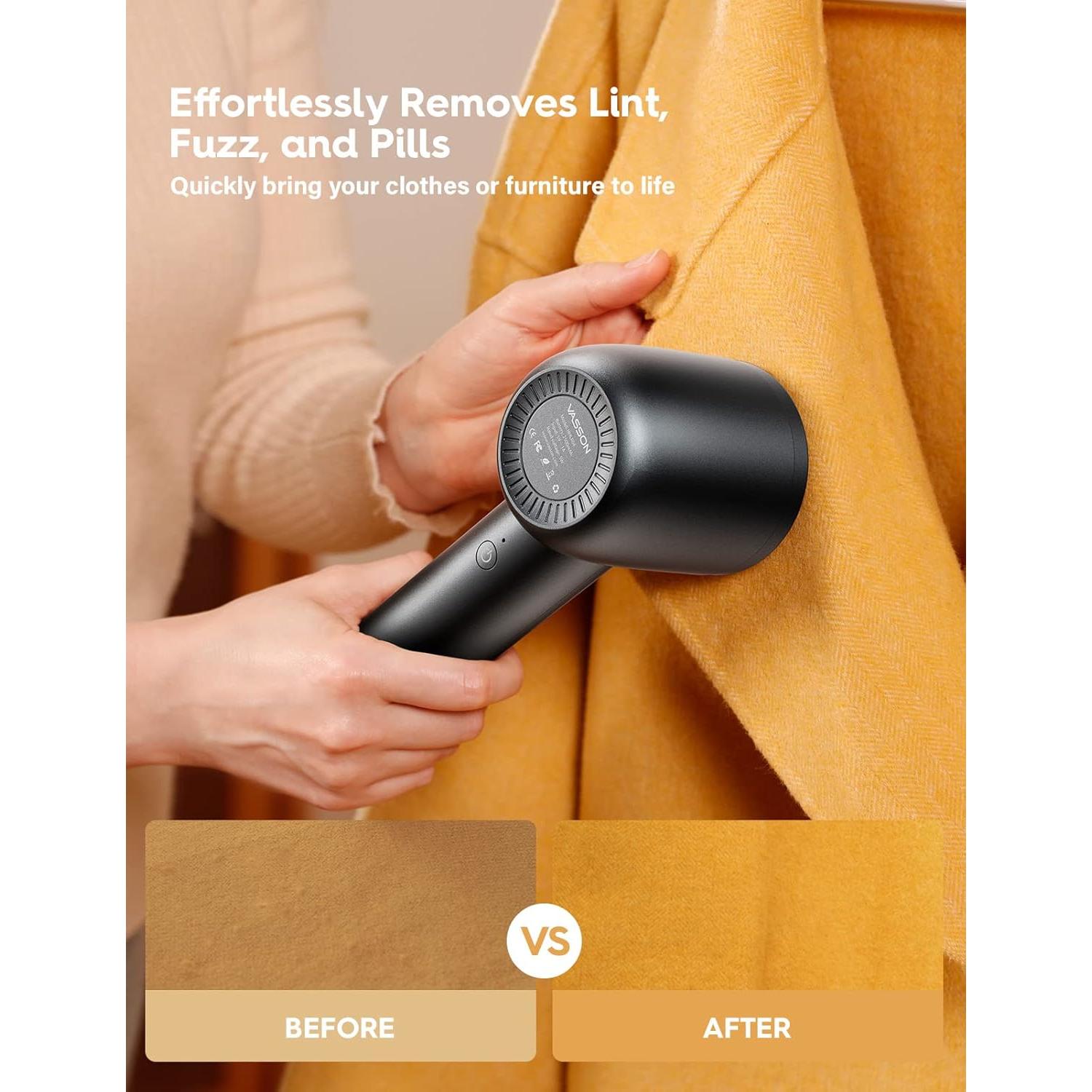 Quitapelusas eléctrico VASSON recargable para ropa y muebles