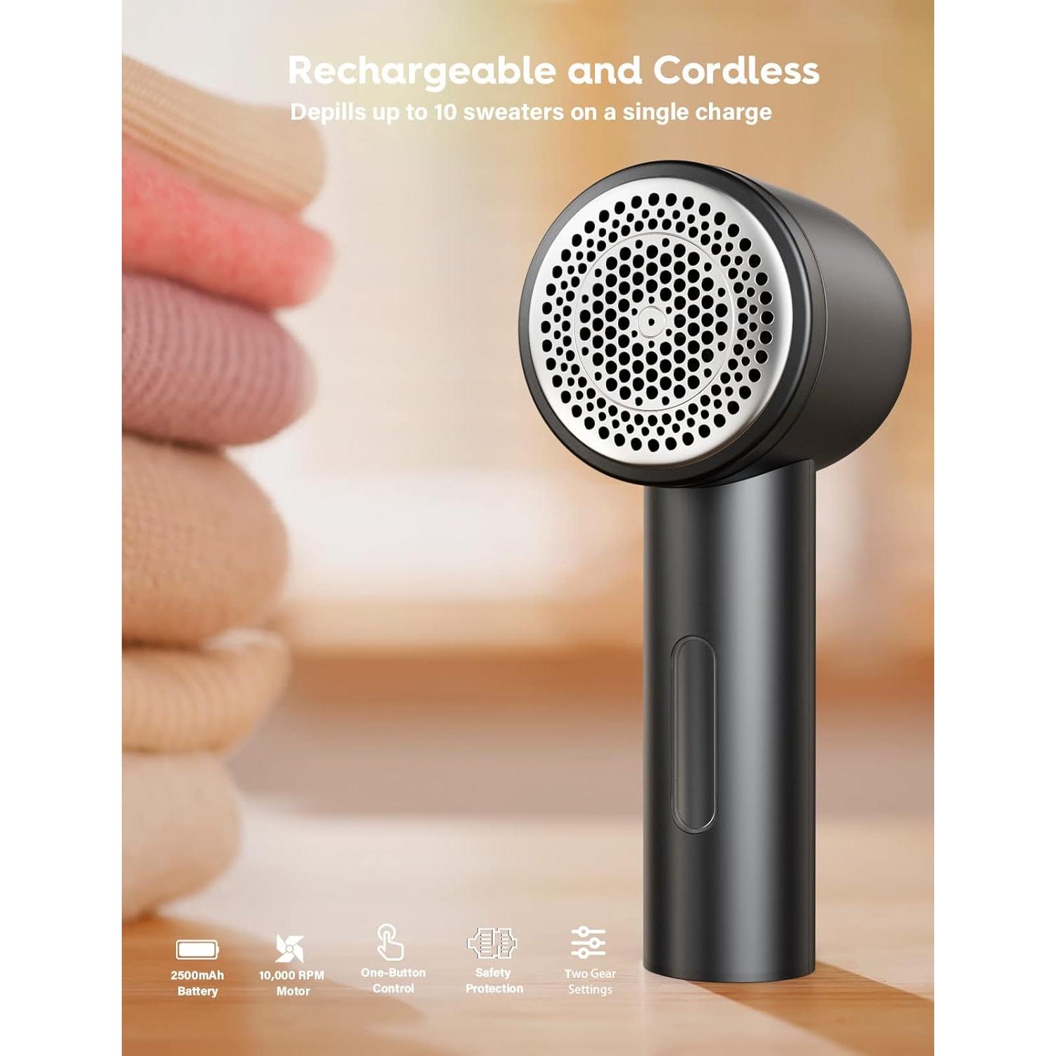 Quitapelusas eléctrico VASSON recargable para ropa y muebles